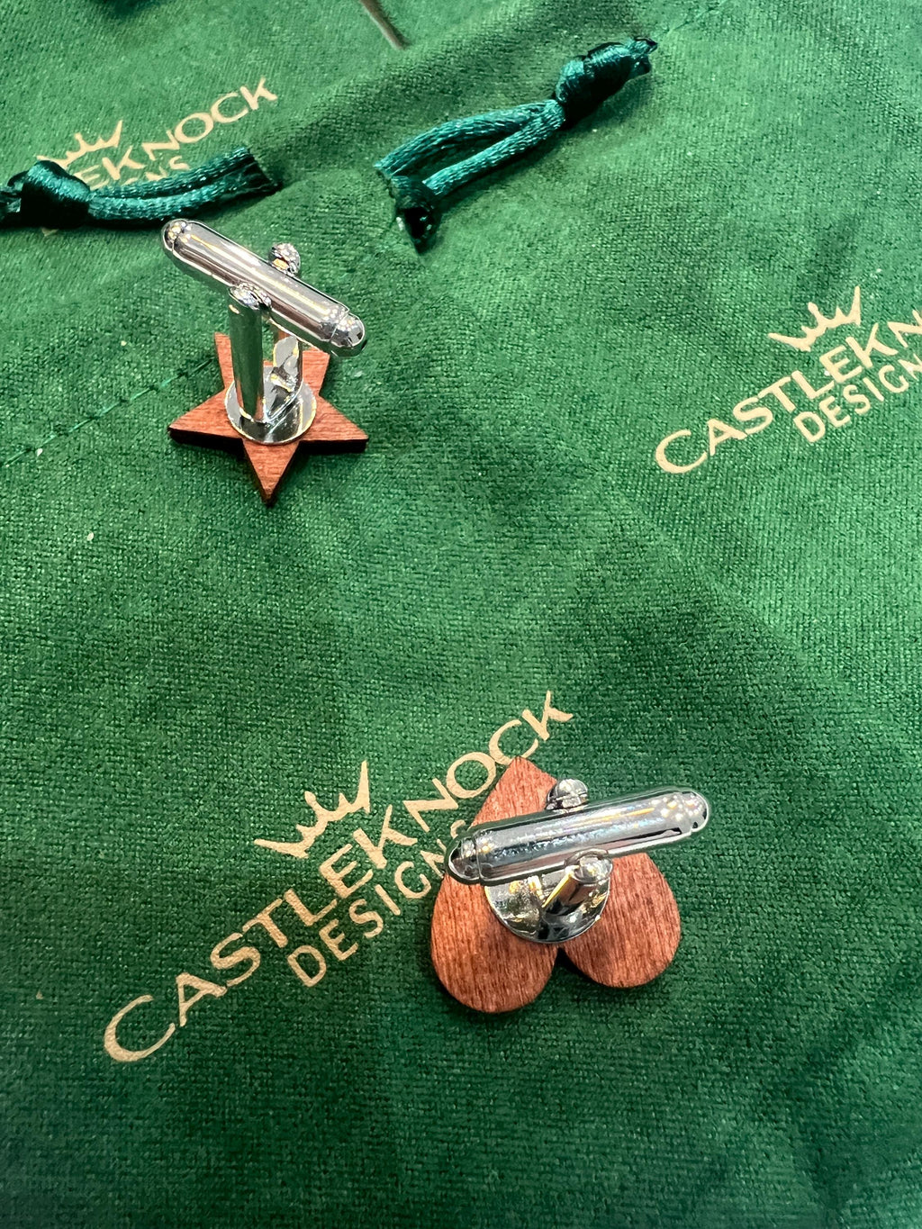 Wooden Heart and Star Cufflinks Handmade Rustic Mens Accessory Unique Gift for Him Groomsmen Wedding Anniversary Valentines Day Fathers Day