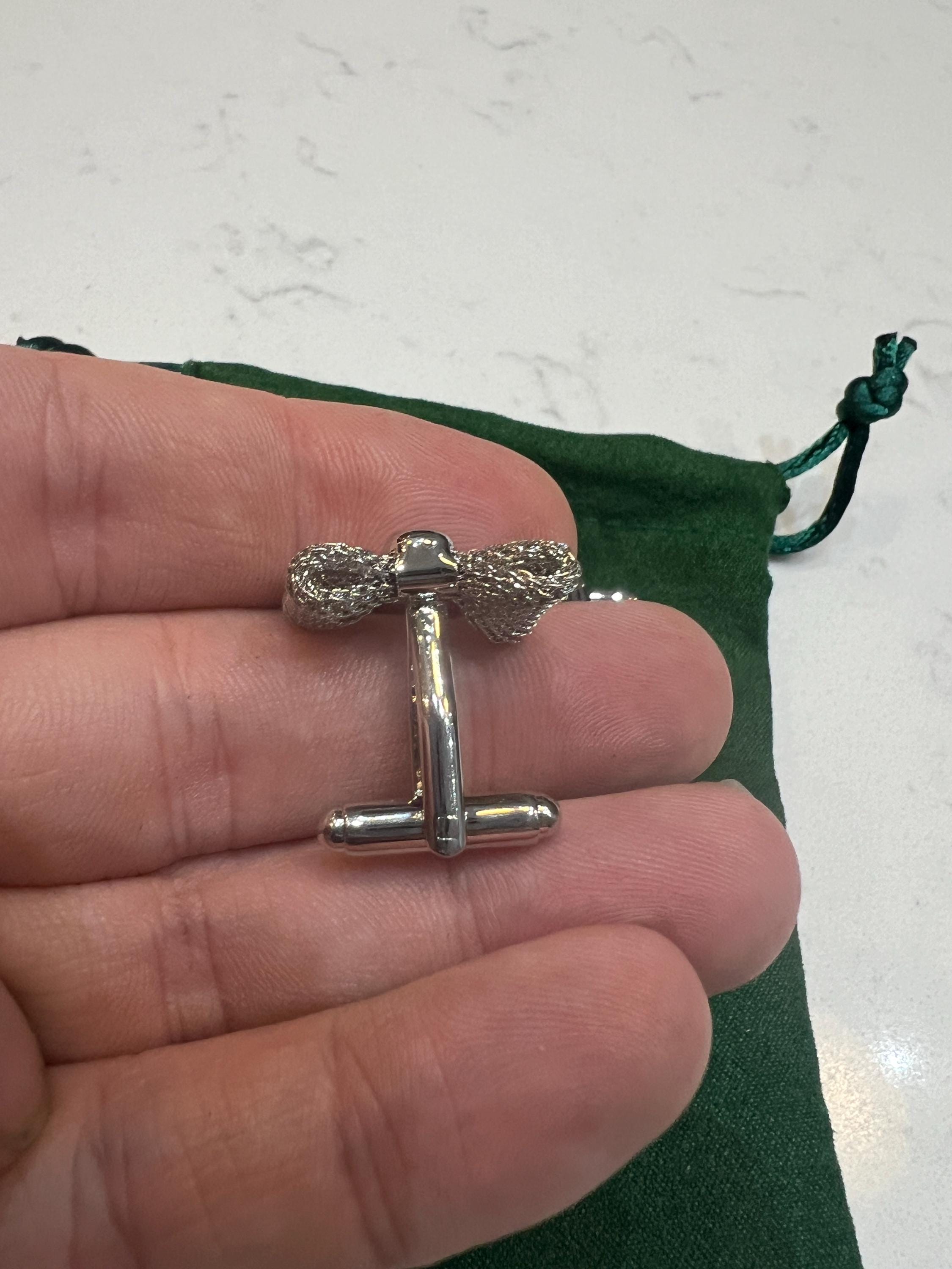 Silver Bow Tie Cufflinks elegant and timeless accessories formal wear, the perfect gift for grooms, weddings, blacktie events, and occasions