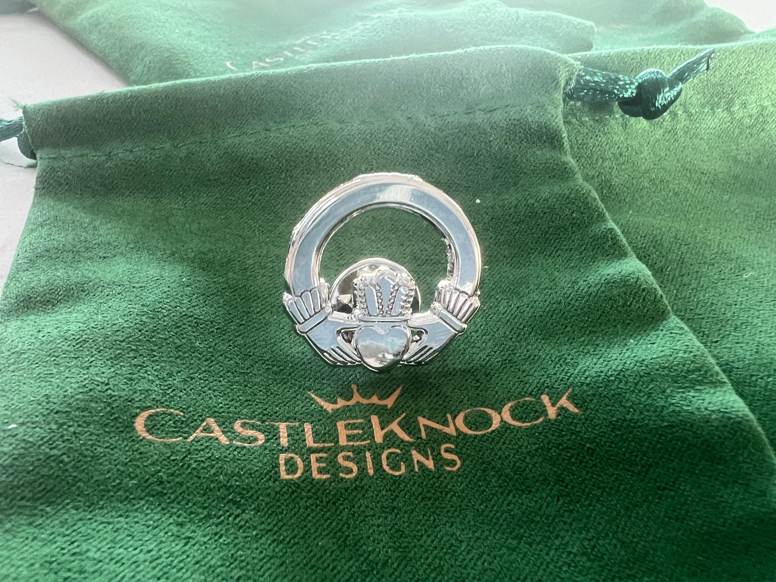 Claddagh Ring Cufflinks Tie Clip Pin Set Silver Irish Jewelry Gift for Him Wedding Anniversary Men's Accessories Classic Irish Heritage Set