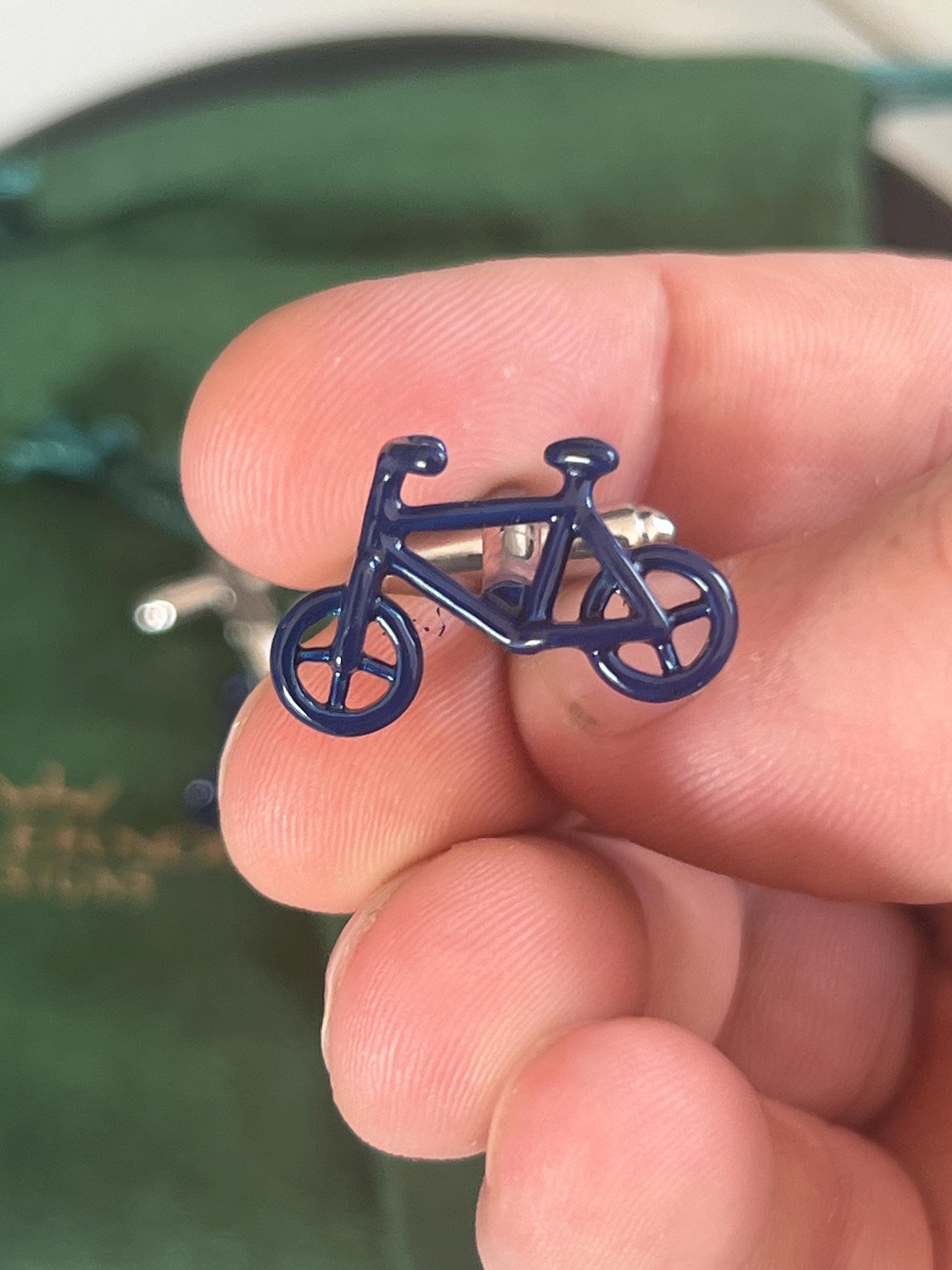 Blue Frame Bicycle Cufflinks Cycling Inspired Men's Jewelry Bike Accessories Unique Gift for Him Bicycle Enthusiast Cufflinks for Riders