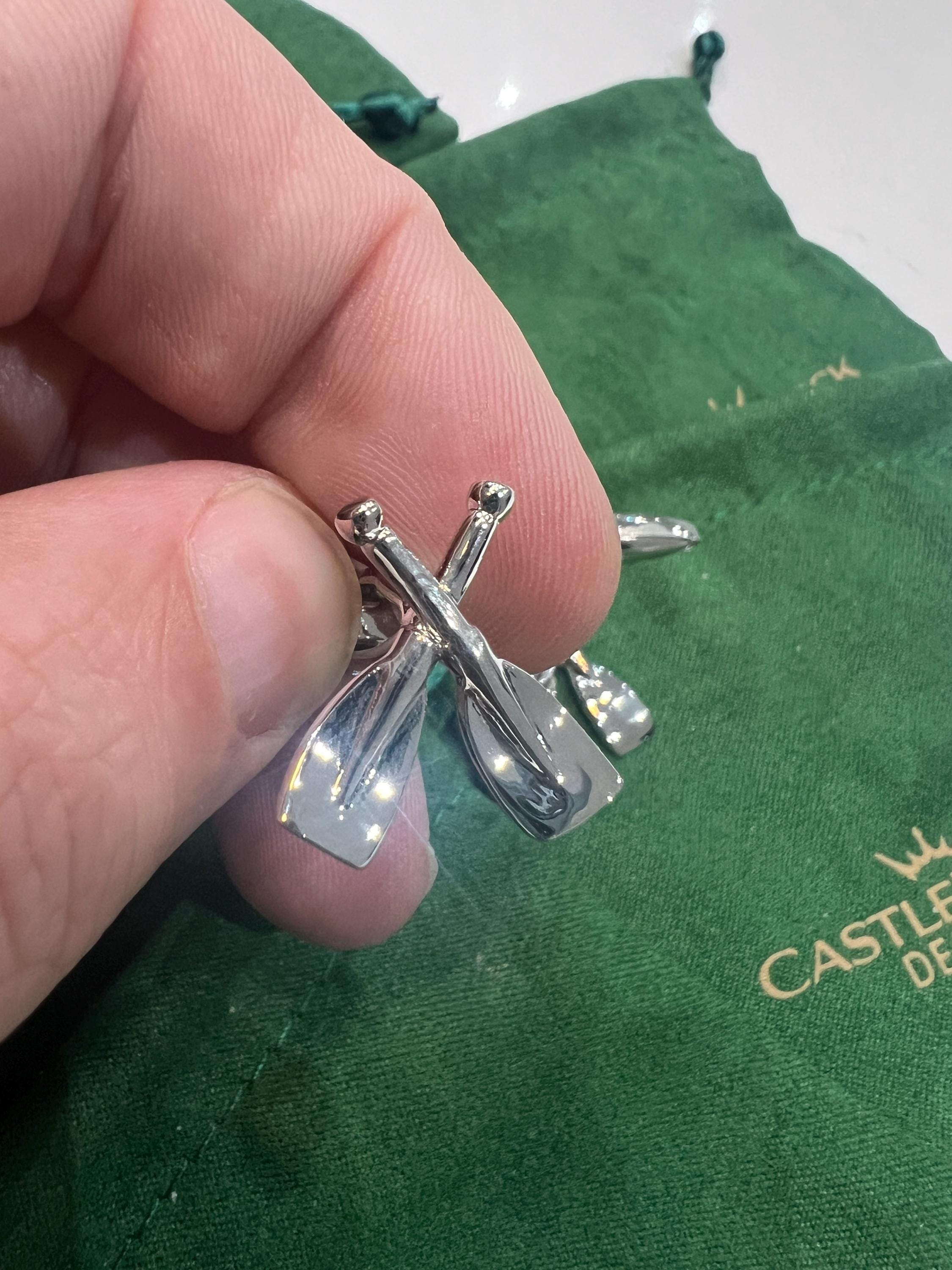 Sailing Boat Paddle Cufflinks Silver Nautical Mens Accessory Unique Gift for Sailor Groomsmen Wedding Fathers Day Nautical Jewelry for Him