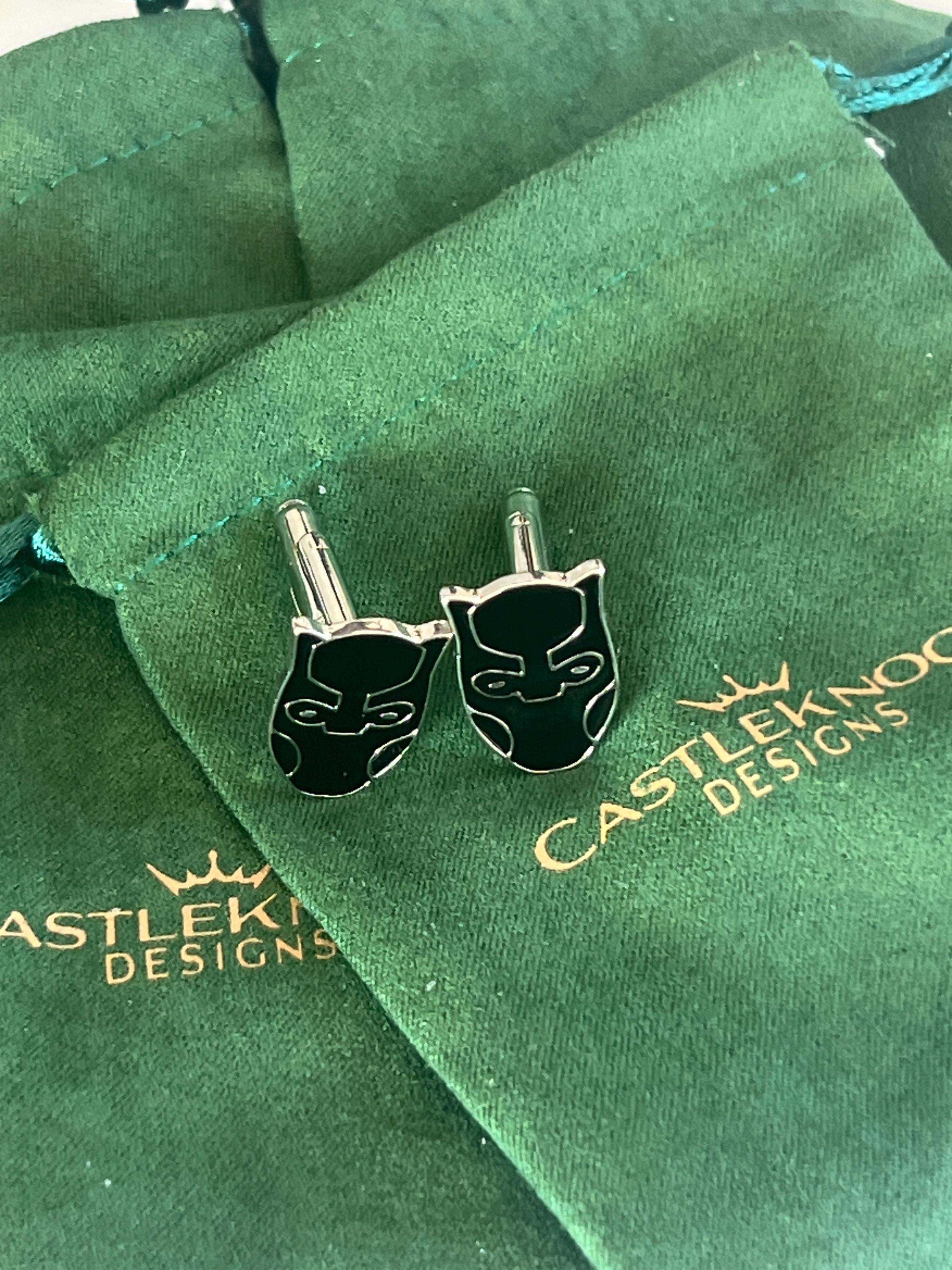 Black Panther Cufflinks Marvel Inspired Men's Jewelry Wakanda Accessories Superhero Gift for Him Wedding Birthday Groom Gift for Fans