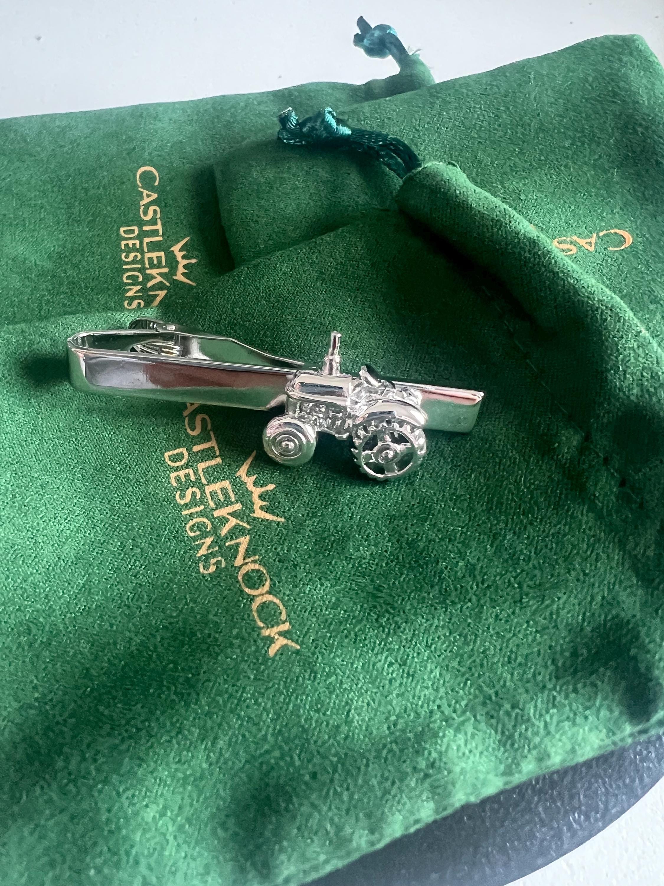 Vintage Tractor Cufflinks & Tie Clip Farm Machinery Jewelery for Men Retro Agricultural Gift Unique Farmer Accessories Irish Farmer Gift