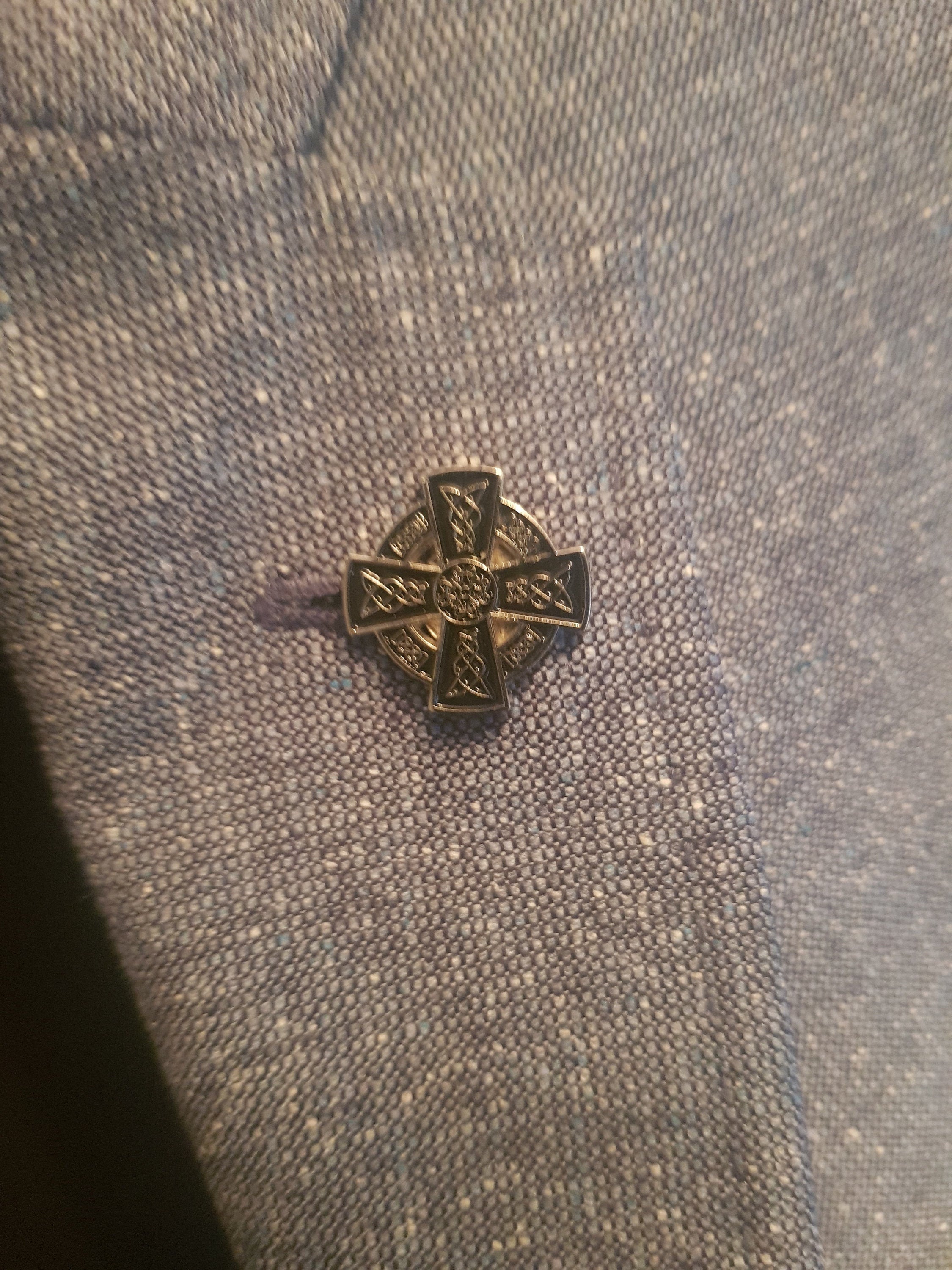 Celtic Cross Suit Pin Silver Handcrafted Elegant Accessory Unique Gift for Him Ideal for Formal Events and Special Occasions Celtic Brooch