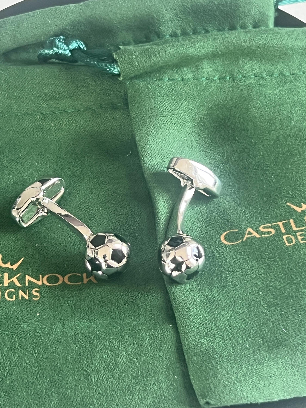 Football Cufflinks Silver and Black Sports Inspired Men's Jewelry Soccer Accessories Unique Gift for Him Football Fan Cufflinks