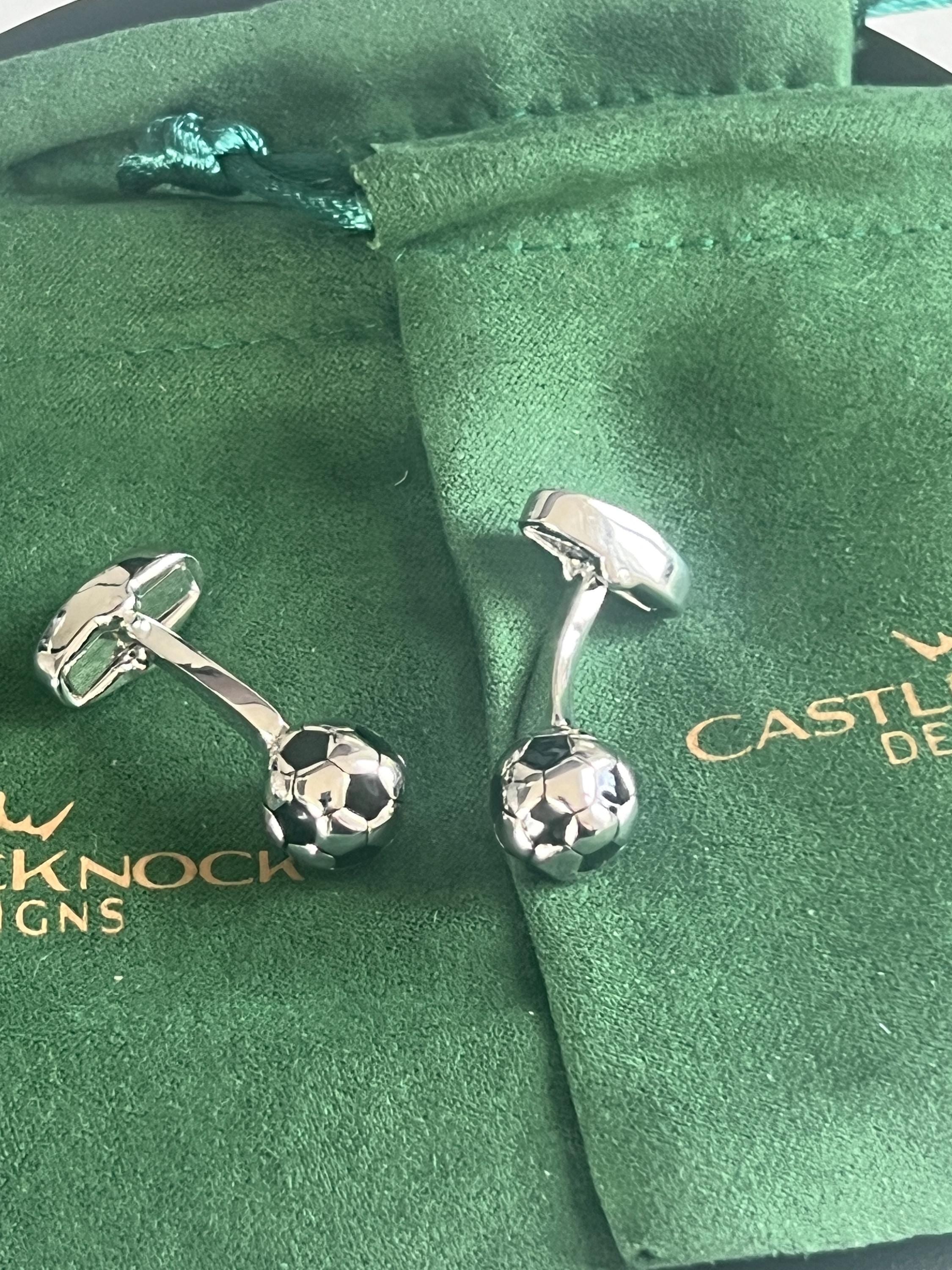 Football Cufflinks Silver and Black Sports Inspired Men's Jewelry Soccer Accessories Unique Gift for Him Football Fan Cufflinks