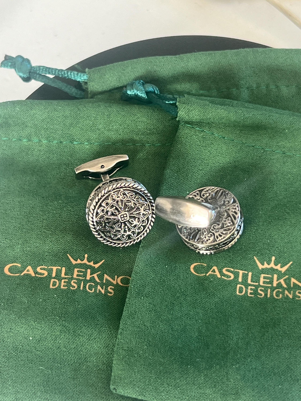 Silver Caesar Carved Design Cufflinks Roman Inspired Mens Jewelry Elegant Accessories Unique Gift for Him Silver Caesar Cufflinks