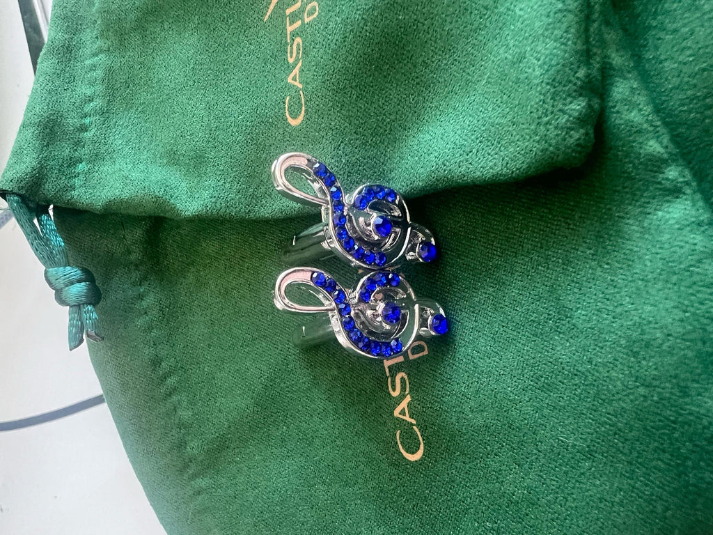 Blue Music Symbol Cufflinks Unique Musical Note Accessories Musicians Handmade Gift Stylish Music-Themed Cufflinks Perfect for Music Lovers