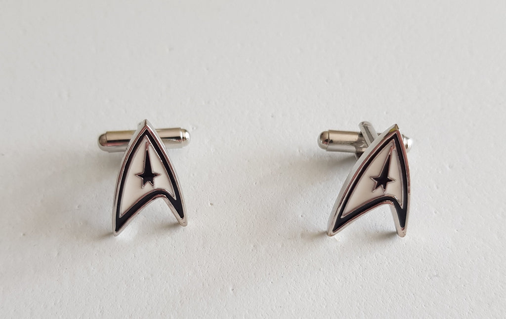 Star Trek Cufflinks & Tie Clip Star Trek Gift Trekkie Gift Star Fleet Symbol Star Fleet Cufflinks Gift for Nerdy Boyfriend Gift Star Trek