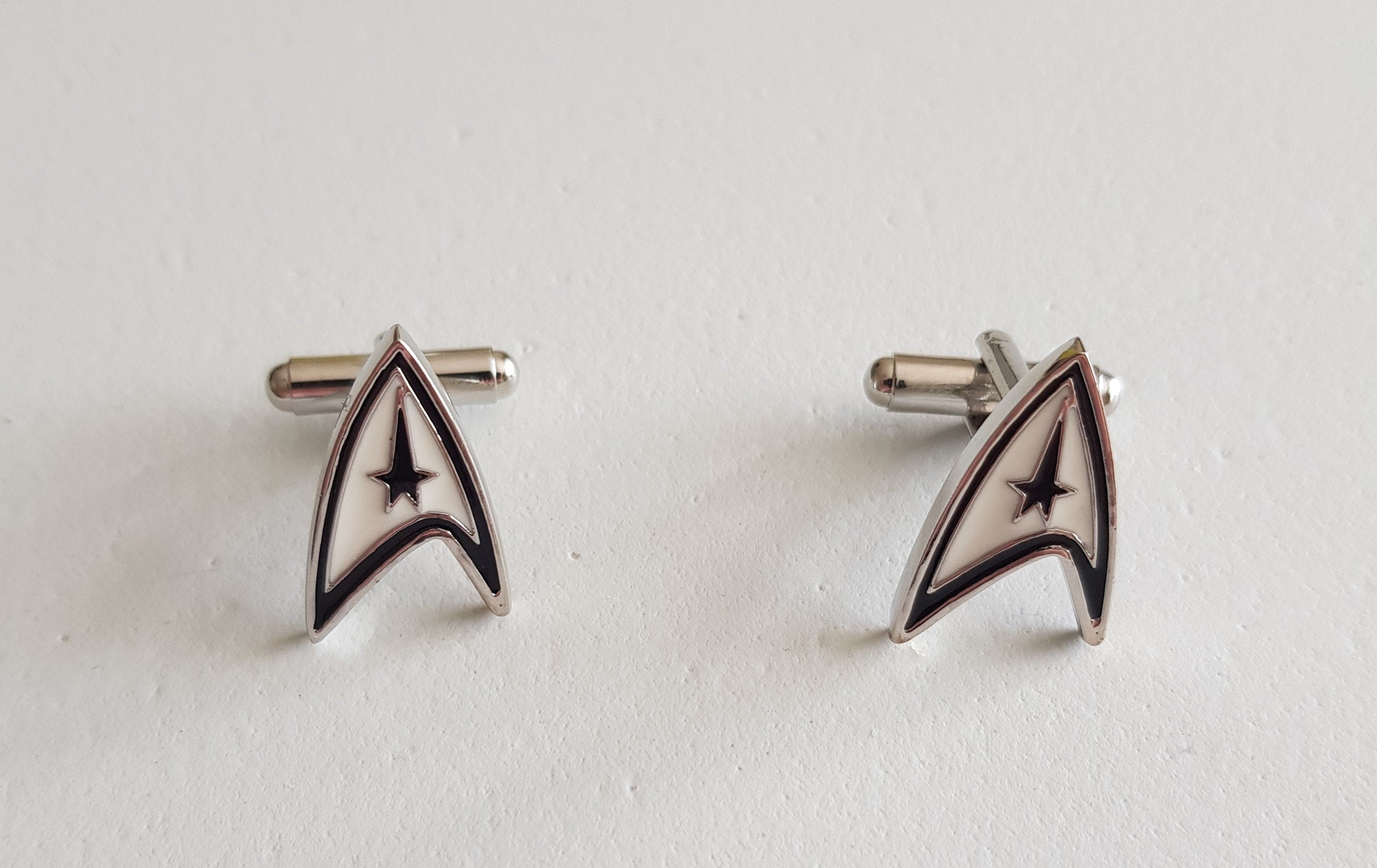 Star Trek Cufflinks & Tie Clip Star Trek Gift Trekkie Gift Star Fleet Symbol Star Fleet Cufflinks Gift for Nerdy Boyfriend Gift Star Trek