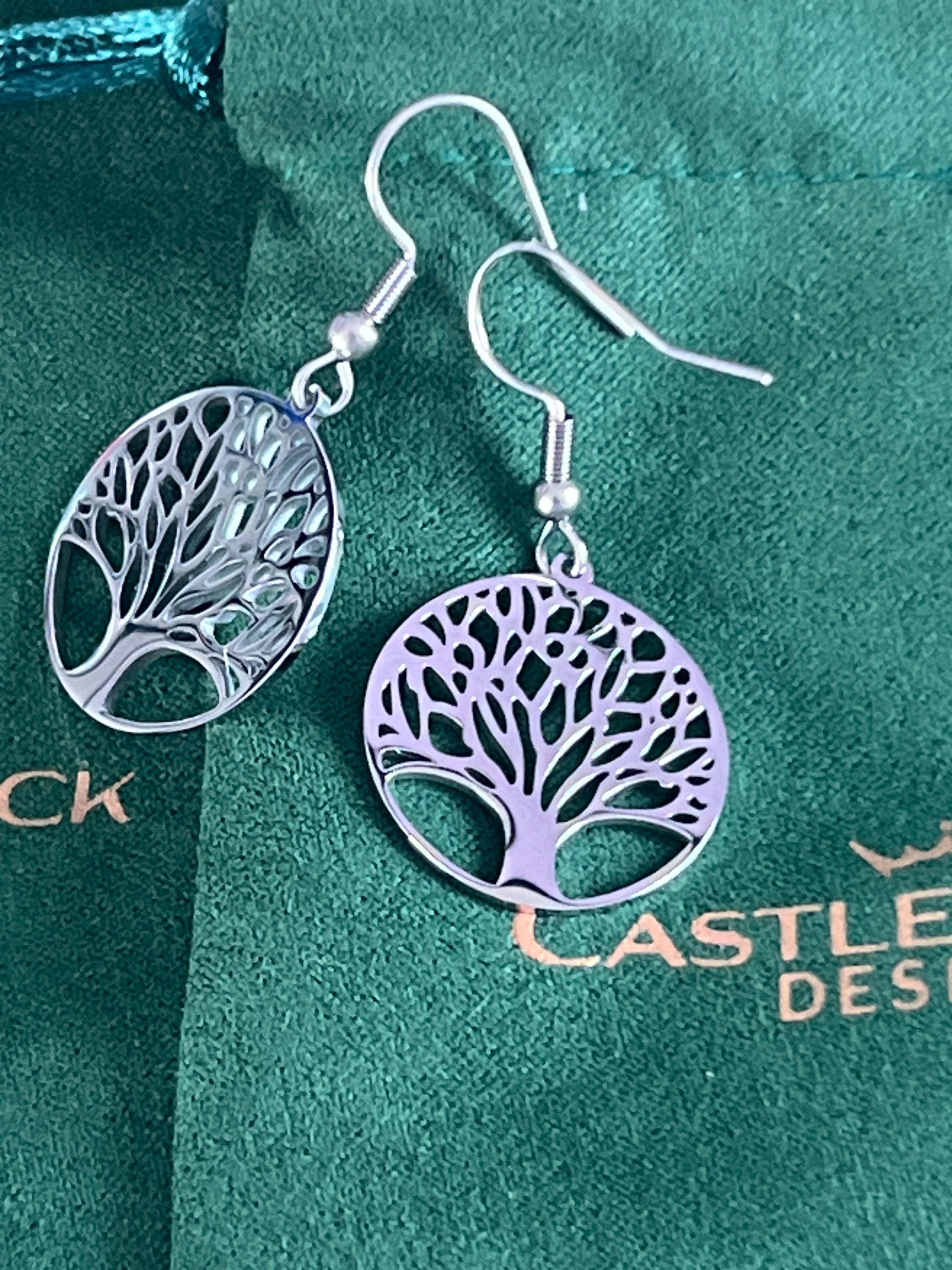 Tree of Life Earrings Rose Gold or Silver Handcrafted Jewelry Meaningful Gift for Her Symbolic Nature-Inspired Design Elegant Unique Earring