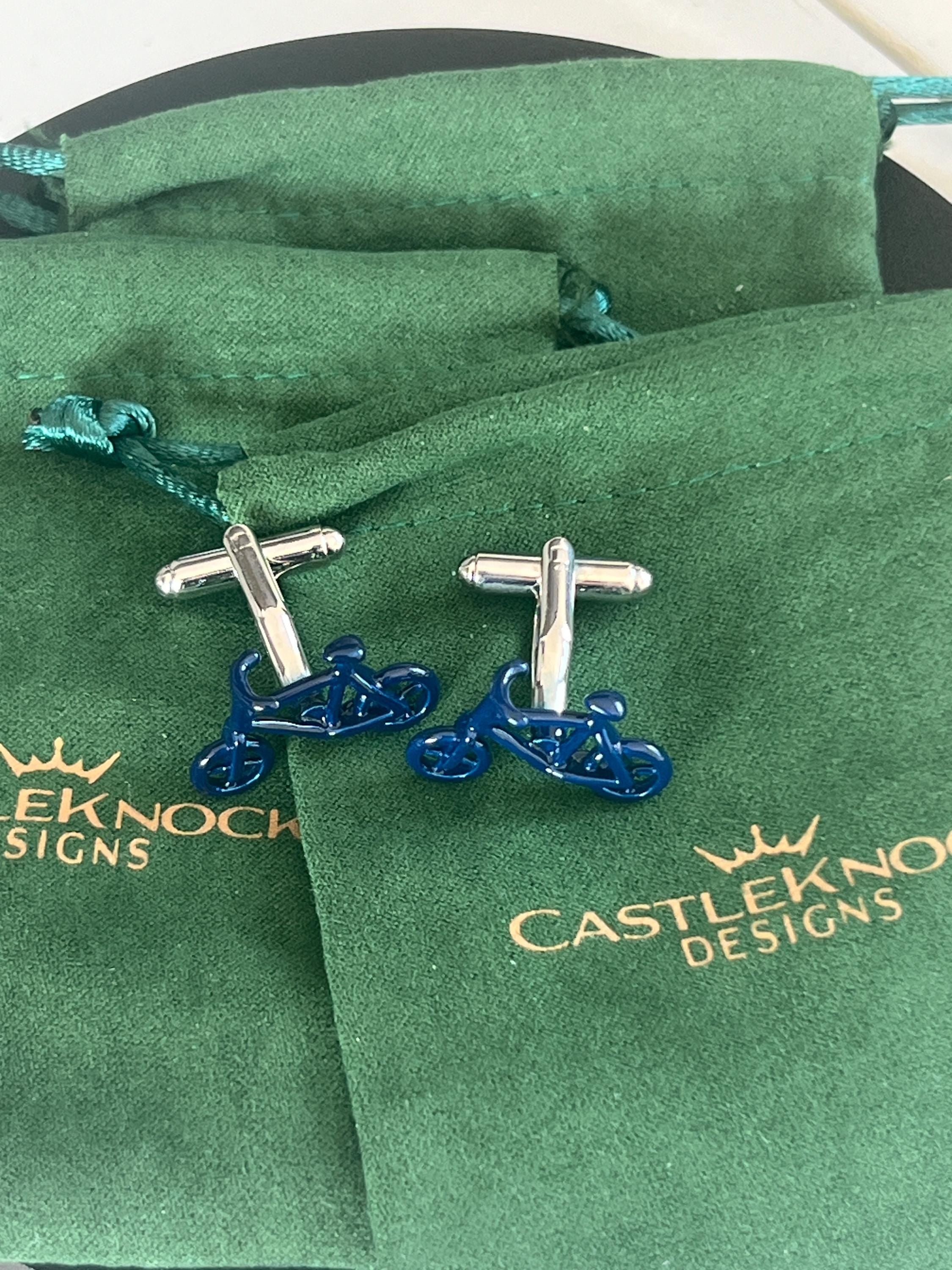 Blue Frame Bicycle Cufflinks Cycling Inspired Men's Jewelry Bike Accessories Unique Gift for Him Bicycle Enthusiast Cufflinks for Riders