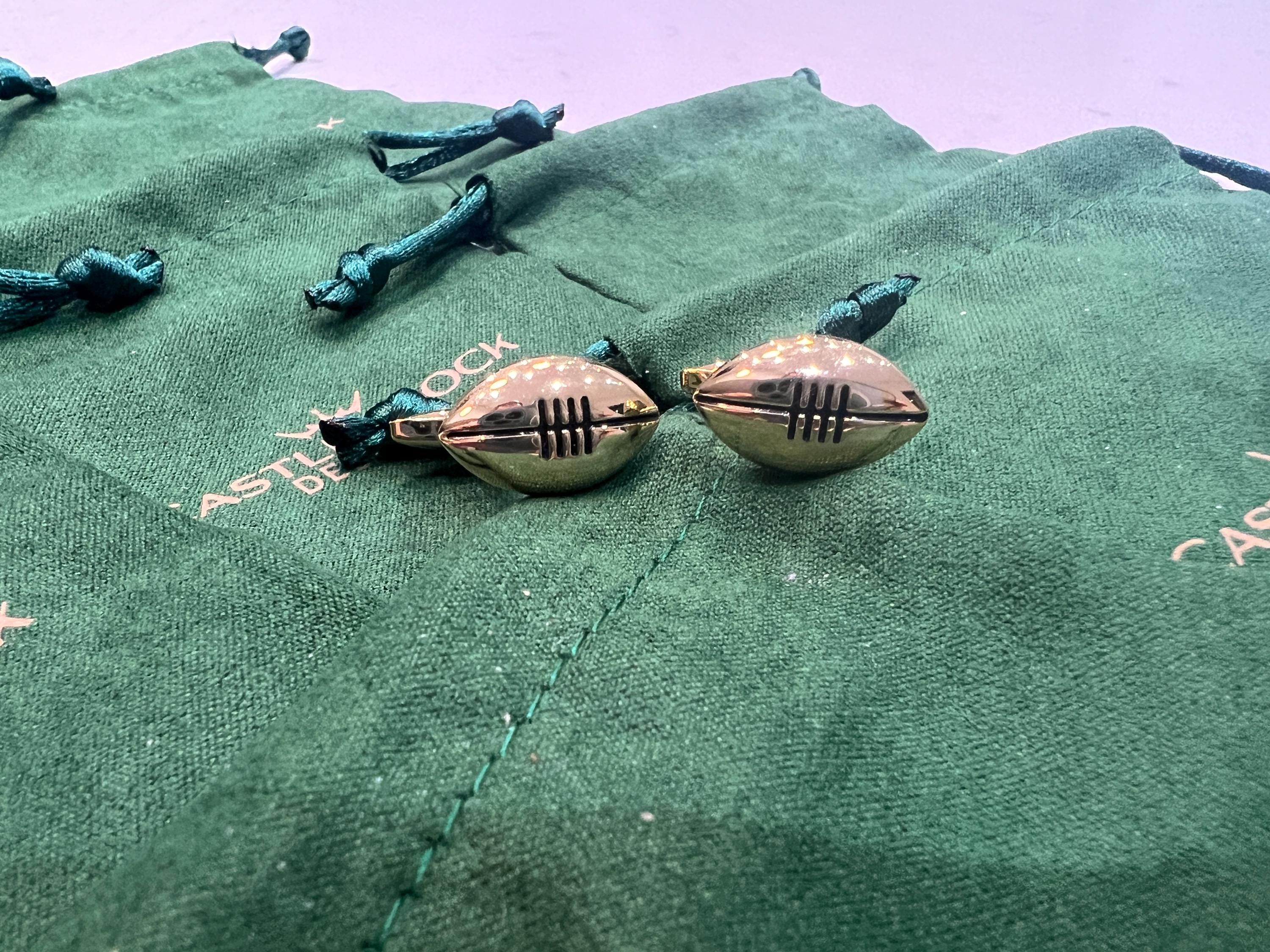 American Football Gold Cufflinks Sports Accessories Unique Gift Football Fans Stylish Formal Wear Jewelry Perfect for Game Day