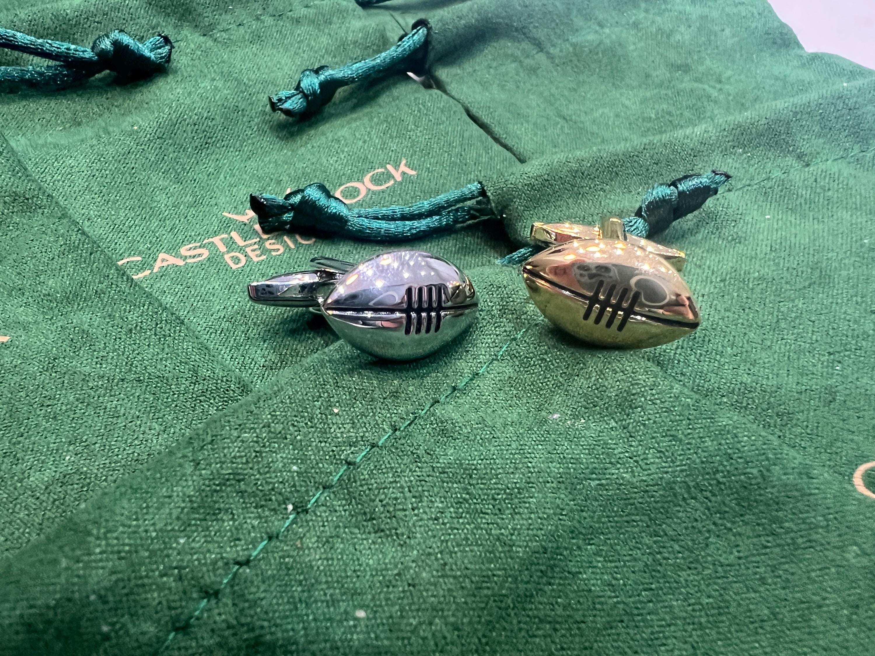 American Football Silver Gold Cufflinks stylish accessories for sports lovers perfect gift for player coach fan wedding and special occasion