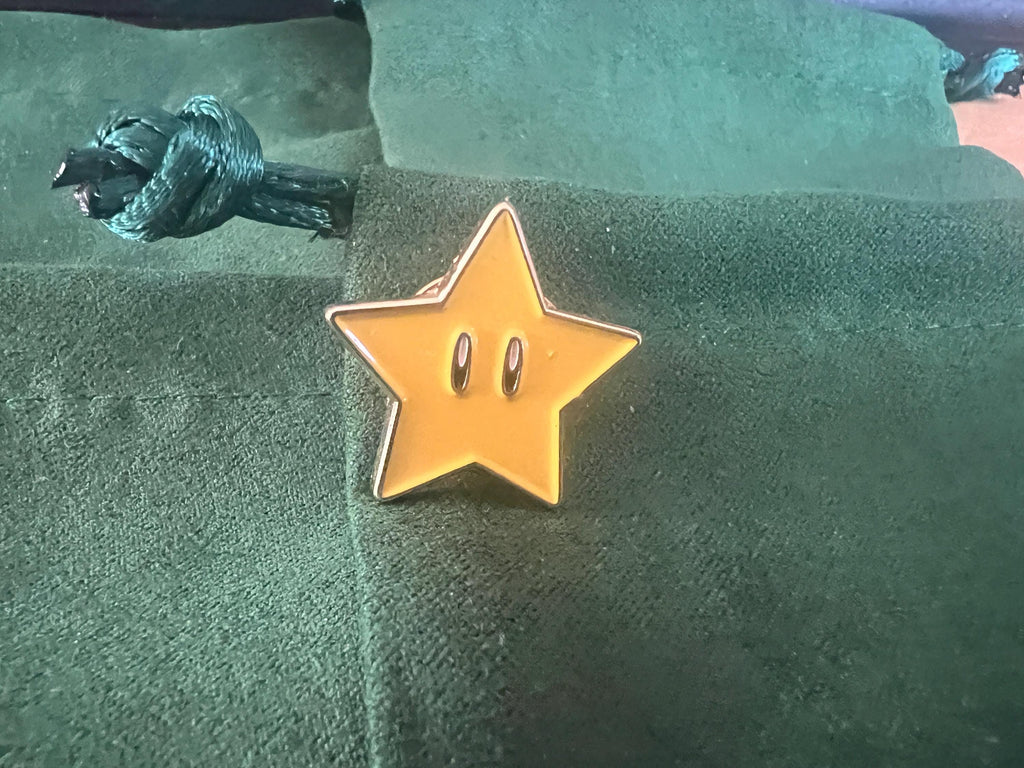 Super Star Suit Pin Retro Gaming Accessories Handcrafted Unique Gift for Gamers Geeky Wedding Jewelry Perfect for Mario Fans and Collectors