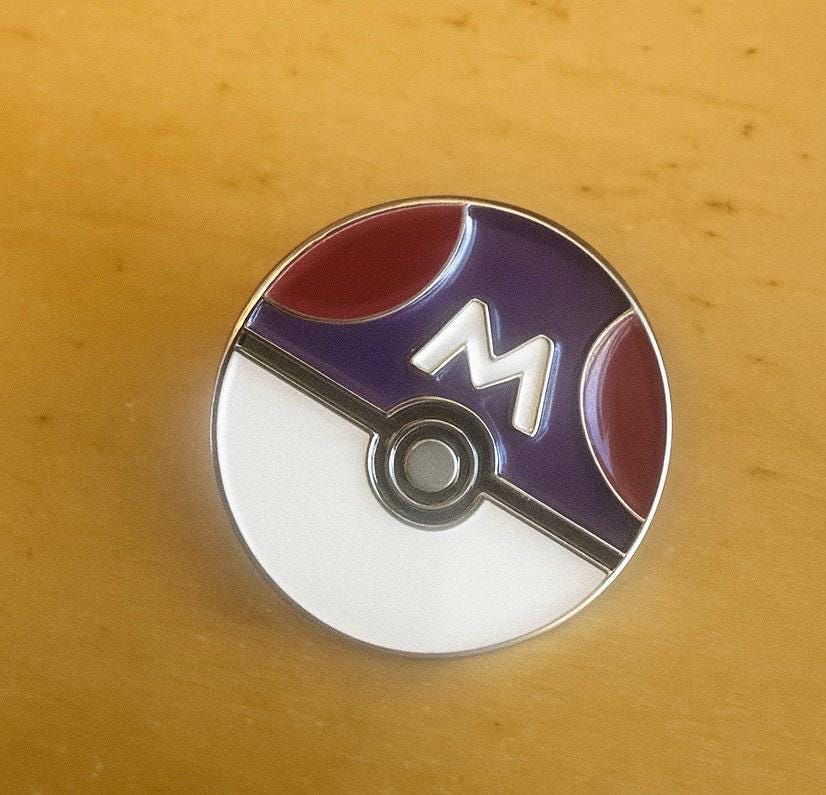 Pokemon Master Ball Lapel Pin Suit Pin Gaming Accessory Fan Jewelry Unique Pokeball Inspired Gift Collectible Pokemon Fan Suit Decoration