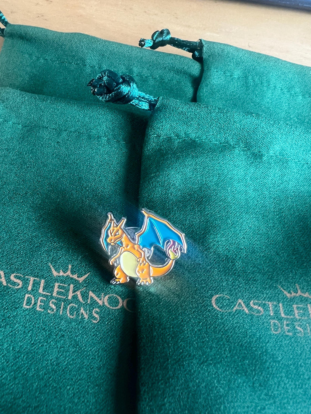 Charizard Pin fiery dragon inspired accessories perfect gift for Pokemon fans trainers weddings and special occasions unique design