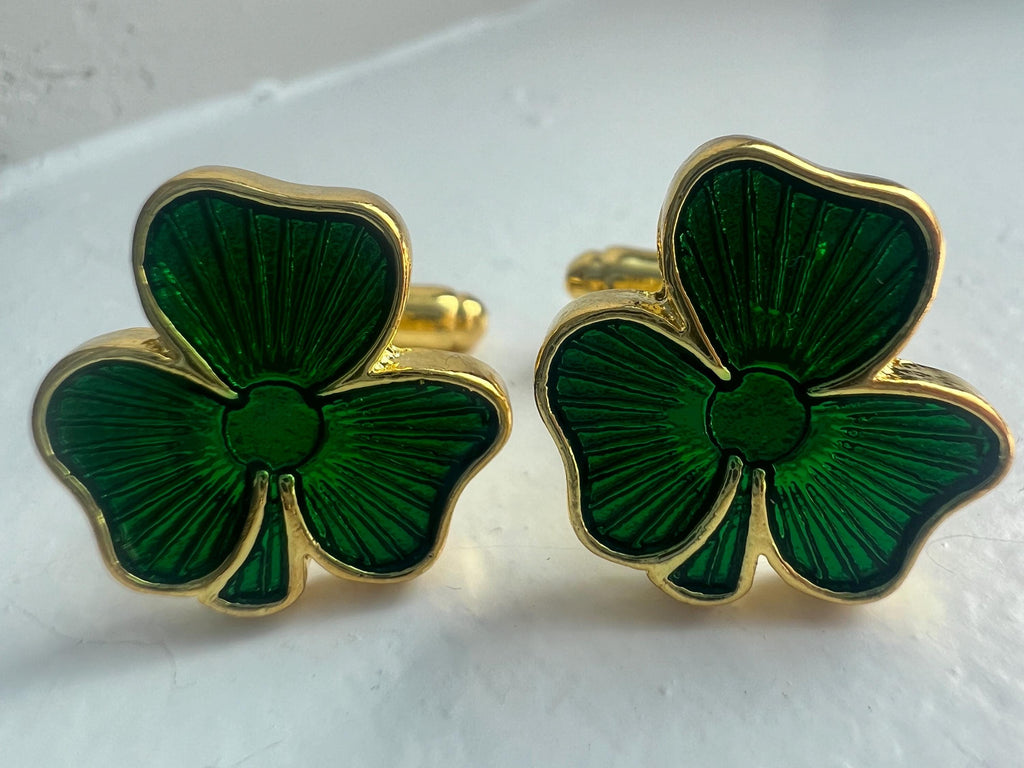 Shamrock Cufflinks Unique Irish Gift for Men Lucky Clover Accessories St. Patrick's Day Jewelry Perfect for Weddings or Formal Events