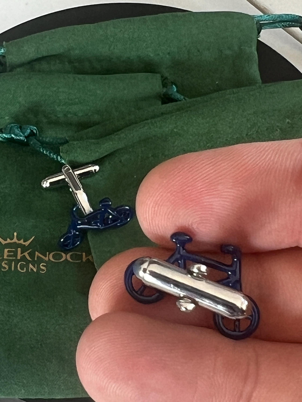 Blue Frame Bicycle Cufflinks Cycling Inspired Men's Jewelry Bike Accessories Unique Gift for Him Bicycle Enthusiast Cufflinks for Riders