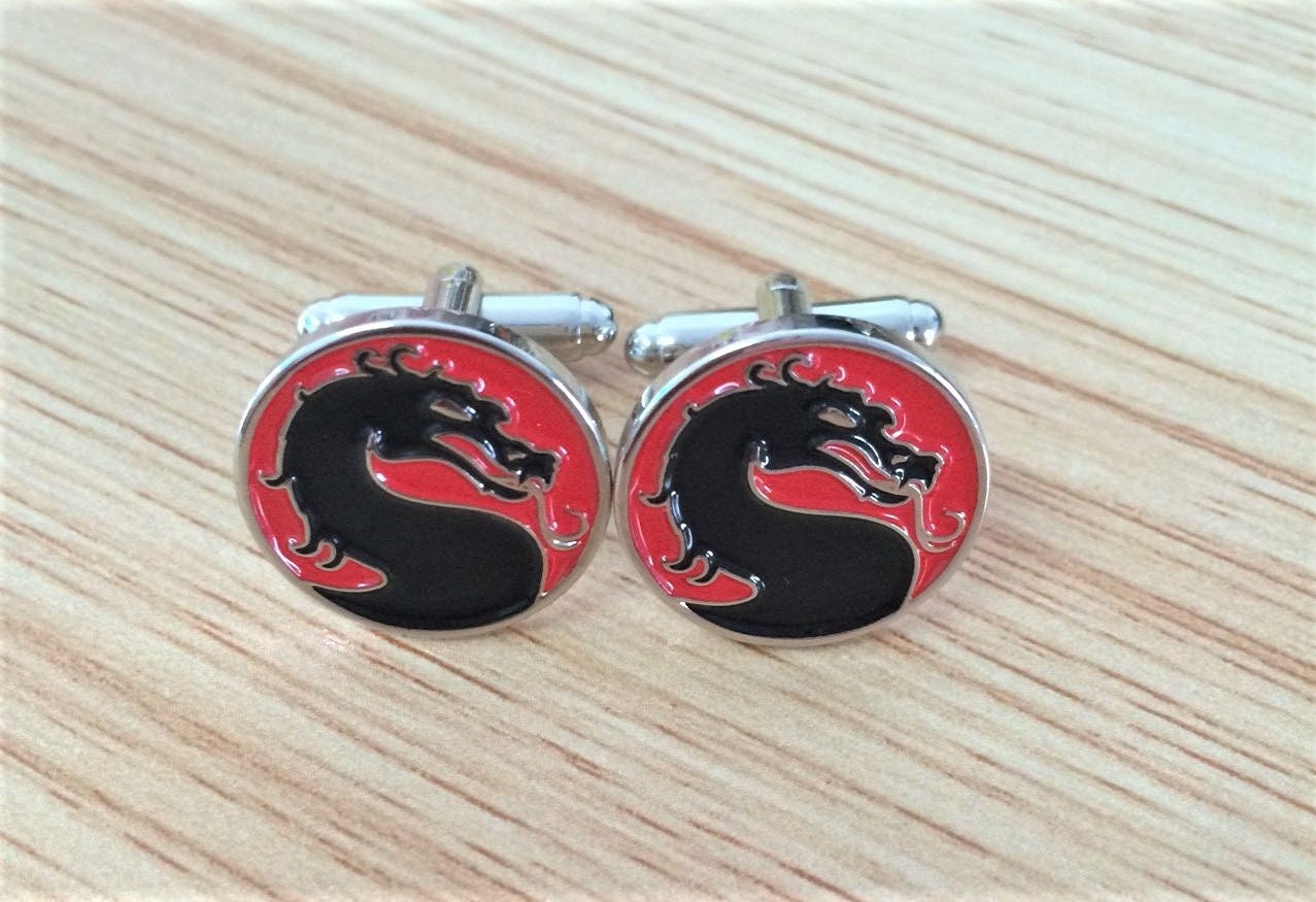 Mortal Kombat Cufflinks Bold and Stylish Accessory for Fans Ideal Gift for Gamers and Collectors Perfect for Special Events and Everyday Wear