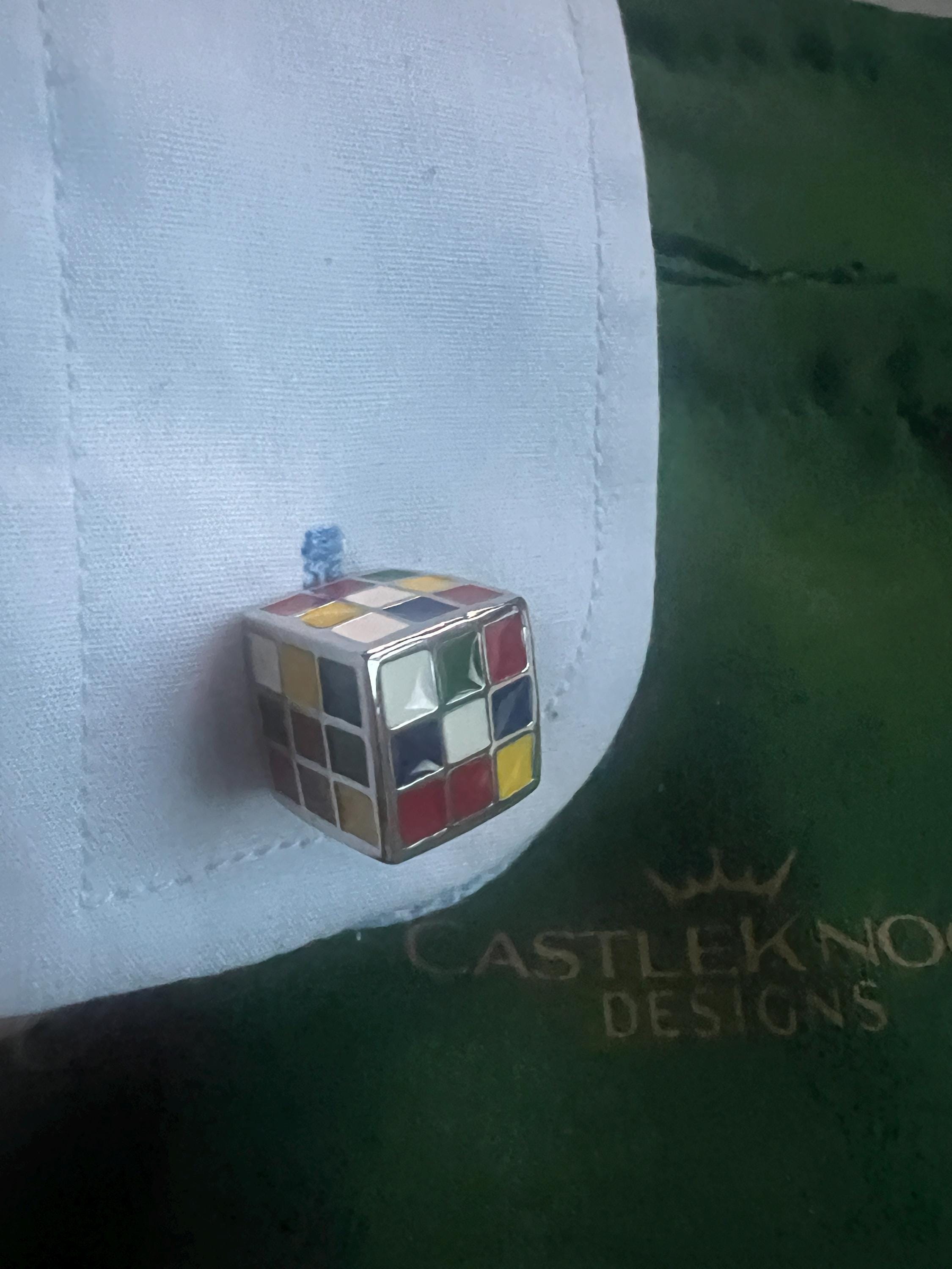 Rubiks Cube Cufflinks Puzzle Inspired Men's Jewelry Unique Gift for Him Geeky Accessories Colorful Rubiks Cube Cufflinks for Puzzle Lovers