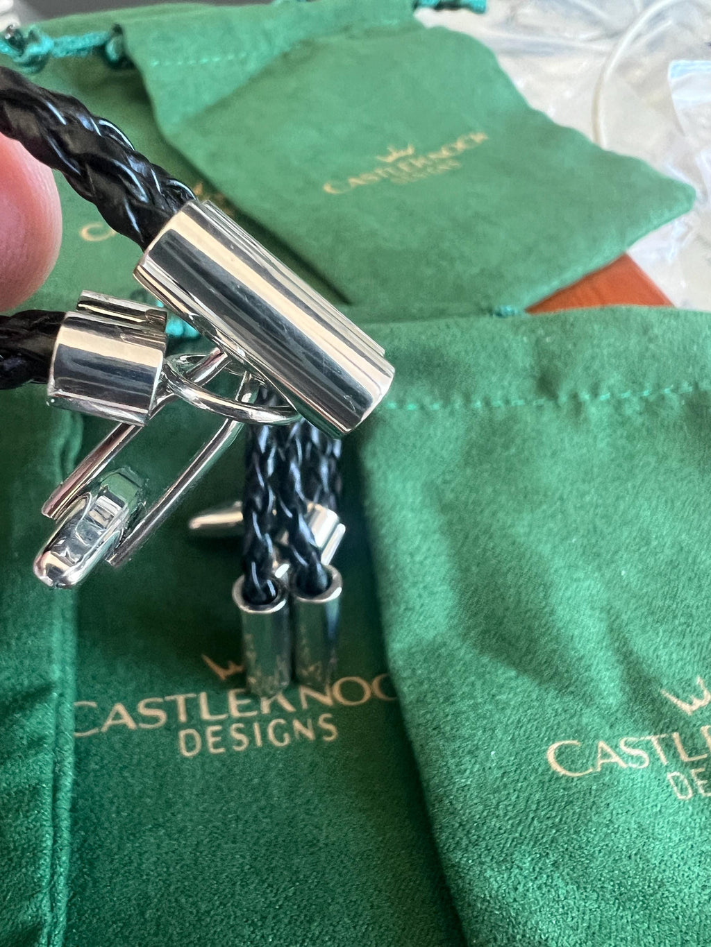 Braided Black Leather Cufflinks for Men Perfect Groom or Groomsmen Gift Best Man Present Father of the Bride Accessory Gift for Wedding Day