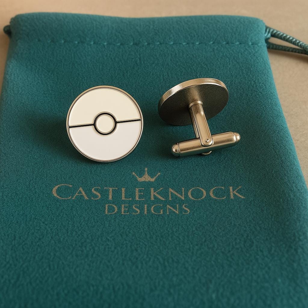 Pokemon Poke Ball Cufflinks white for Pokemon Fans Ideal Gift for Special Occasions Collectors and Enthusiasts Perfect for Event