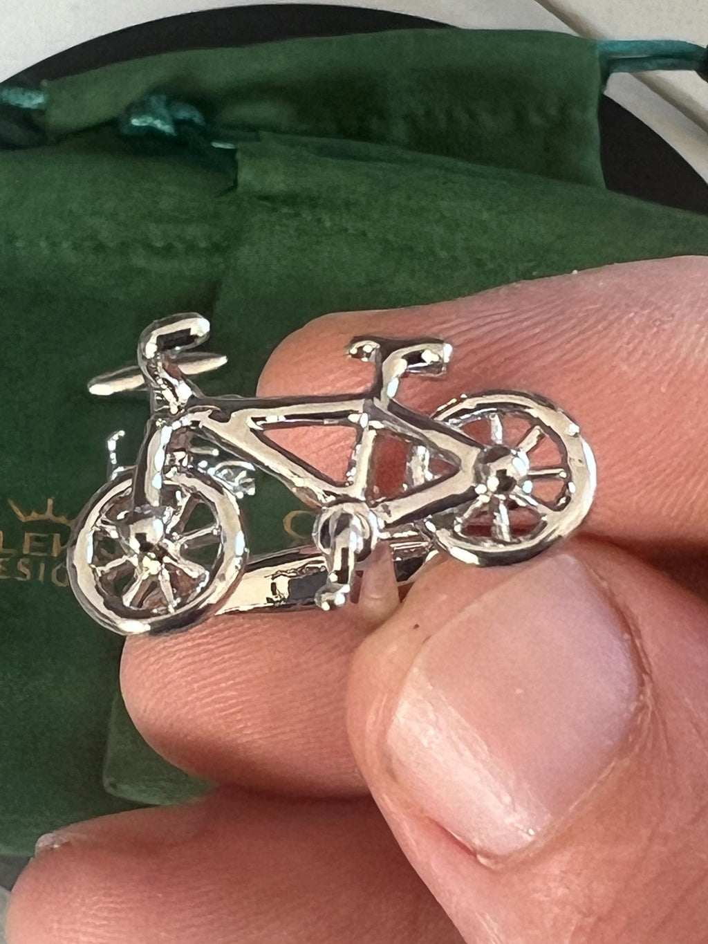 Silver Bicycle Cufflinks Cycling Inspired Men's Jewelry Bike Accessories Unique Gift for Him Bicycle Enthusiast Cufflinks for Riders