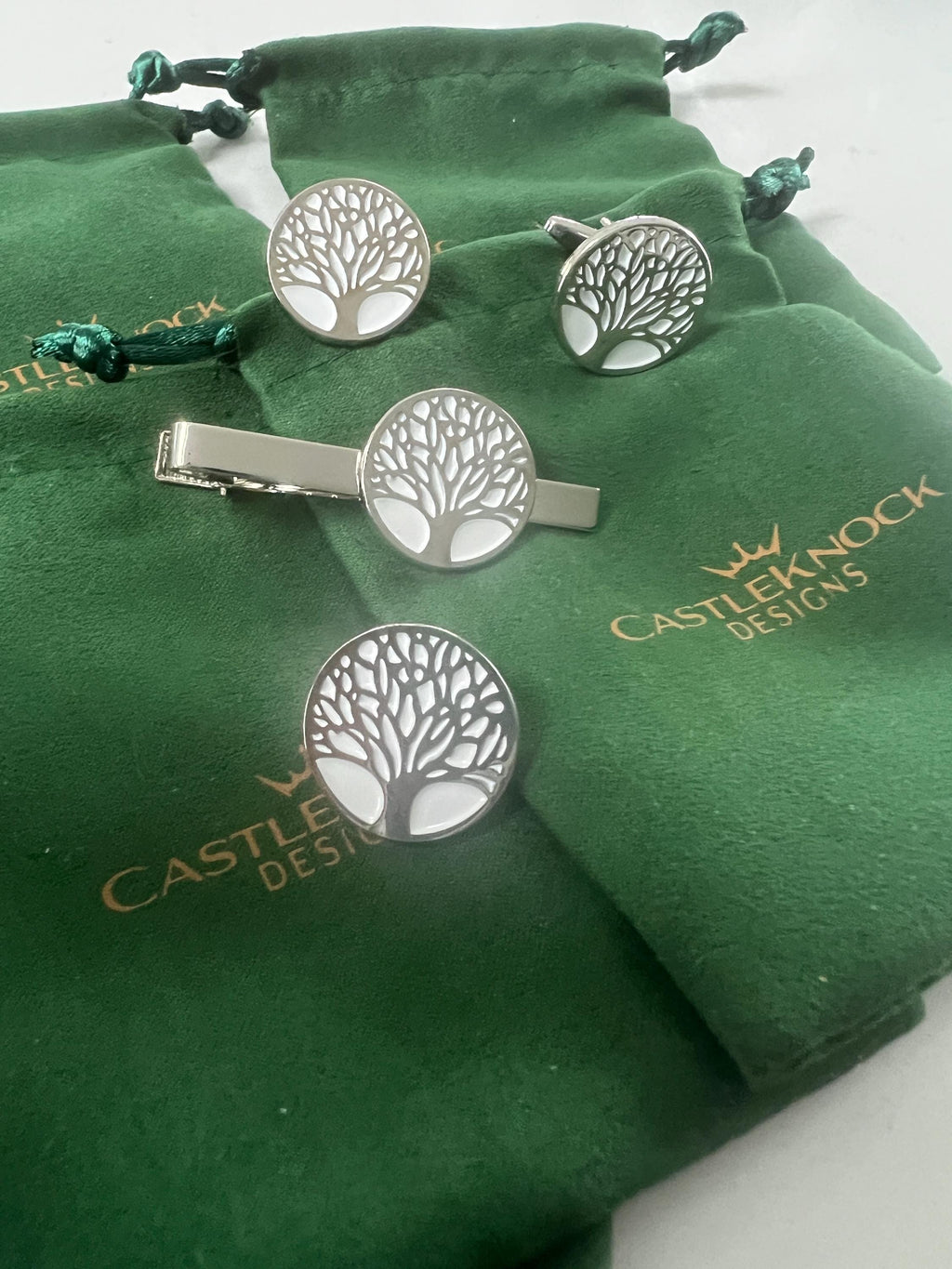 Tree of Life Cufflinks Suit Pin Tie Clip Set nature-inspired accessories perfect gift for weddings formal events and special occasions