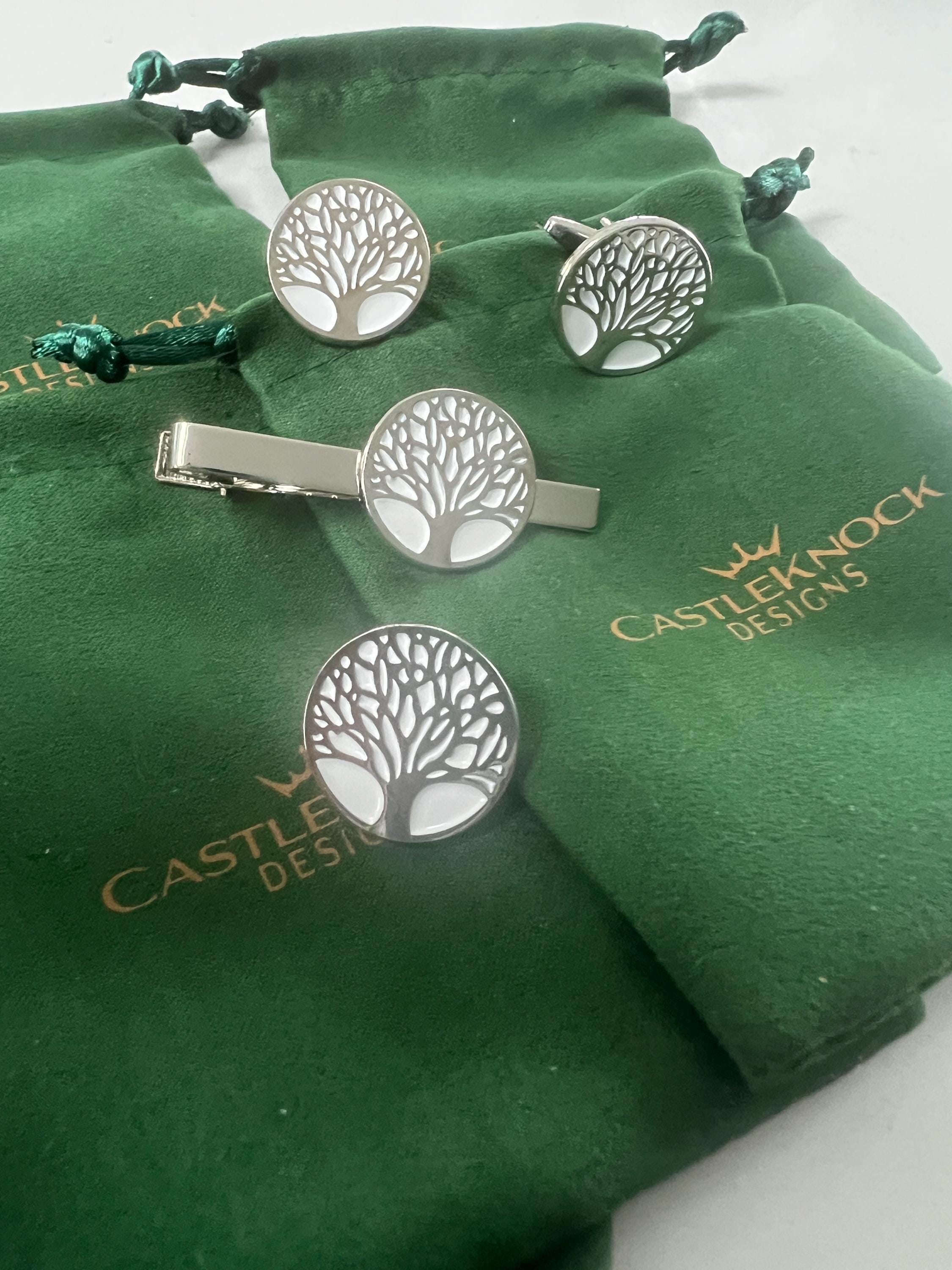 Tree of Life Cufflinks Suit Pin Tie Clip Set nature-inspired accessories perfect gift for weddings formal events and special occasions