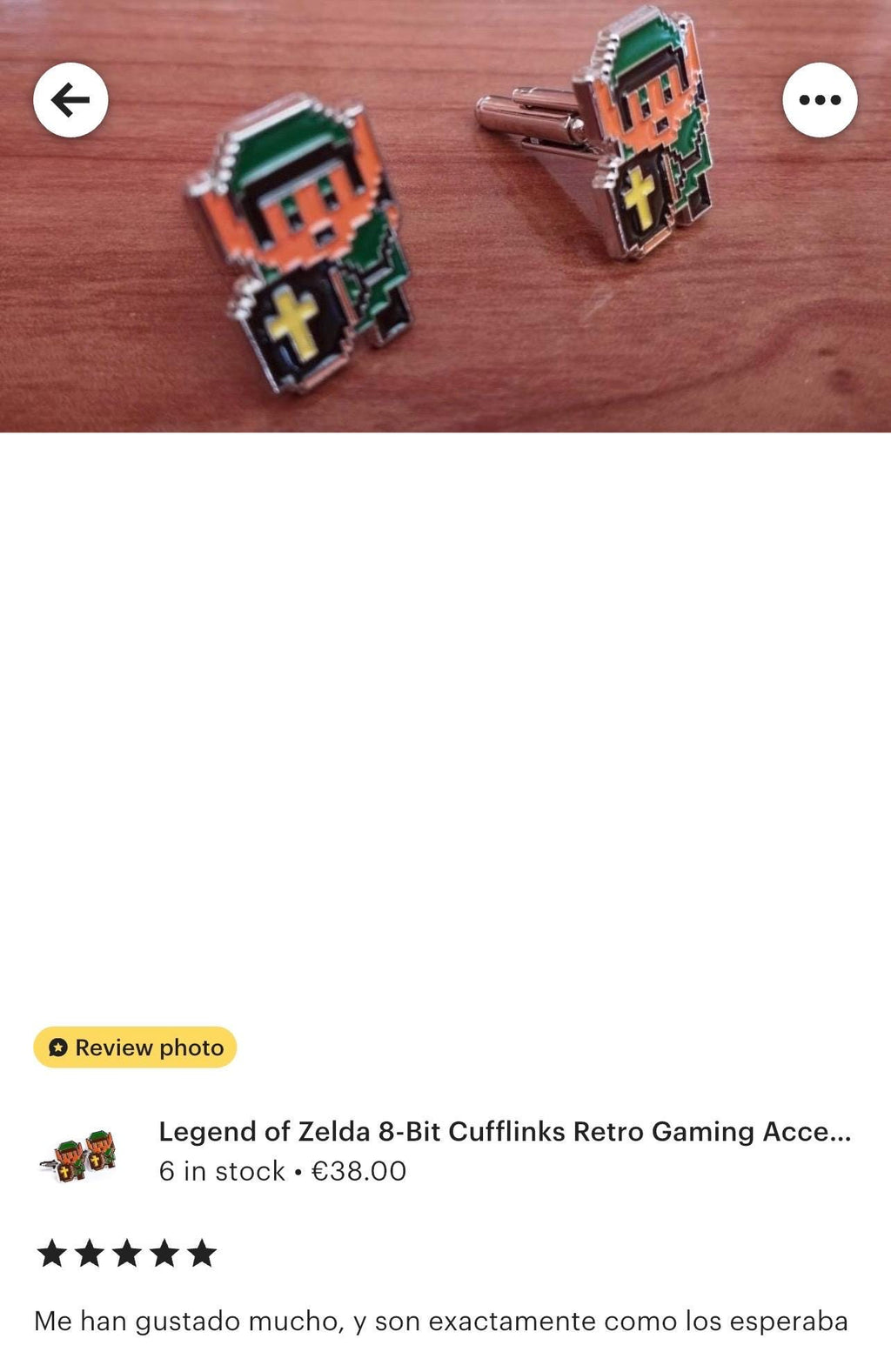 Legend of Zelda 8-Bit Cufflinks Retro Gaming Accessory Video Game Fan Jewelry Zelda-Inspired Design Unique Men's Cufflinks Gift for Gamers