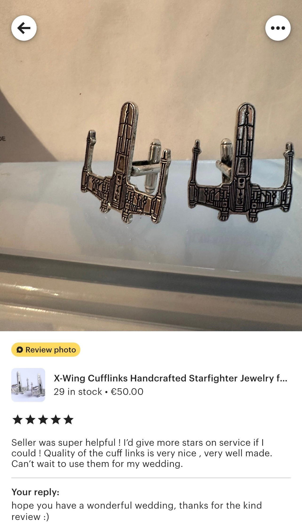 X-Wing Cufflinks Handcrafted Starfighter Jewelry for Men Unique Sci-Fi Accessories Perfect Gift for Star Wars Fans Geek Chic Fashion