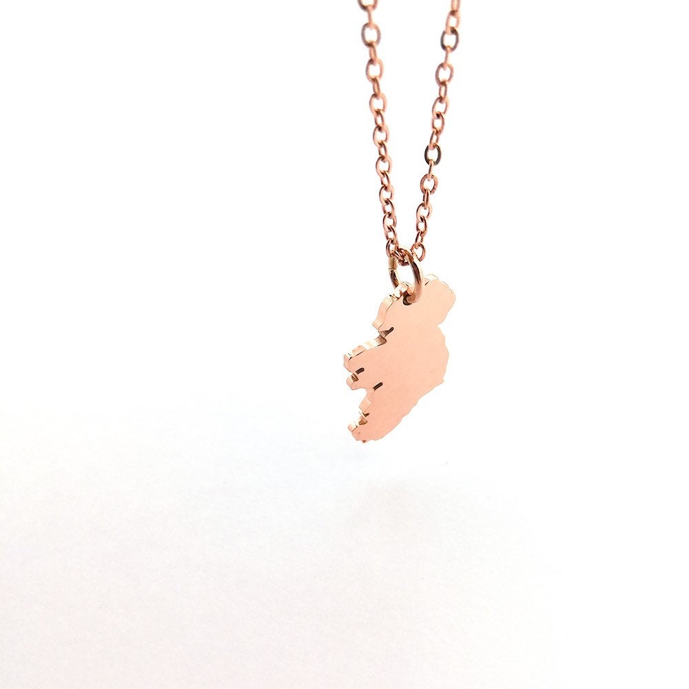Ireland Rose Gold Necklace Irish Gift Ireland Unique Irish Gift for Her Irish Gift Wearable Ireland Irish Gift Map Necklace Birthday Present
