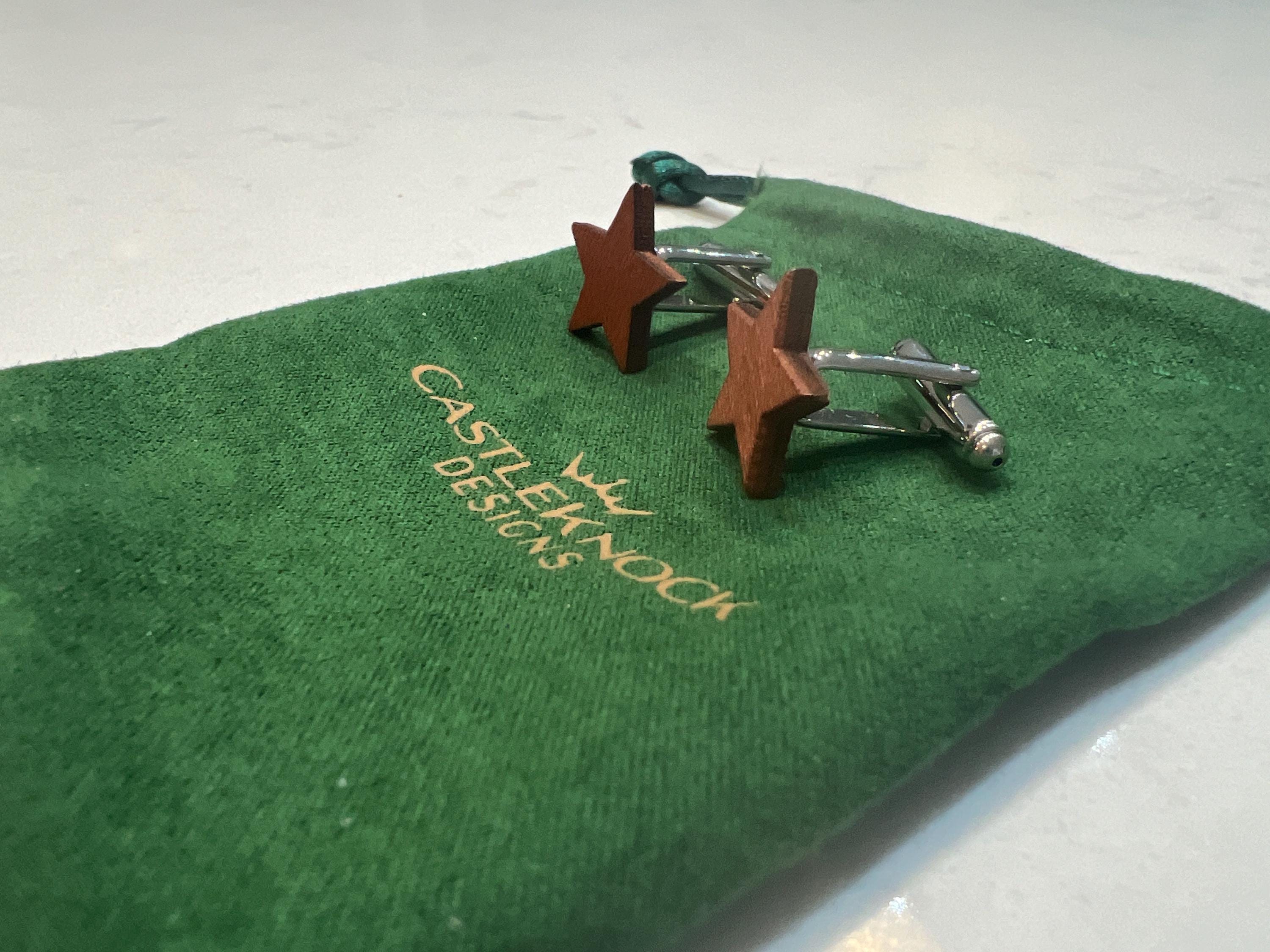 Wooden Star Cufflinks Handmade Mens Accessory Rustic Wood Jewelry Unique Gift for Him Groomsmen Wedding Father's Day Birthday Anniversary