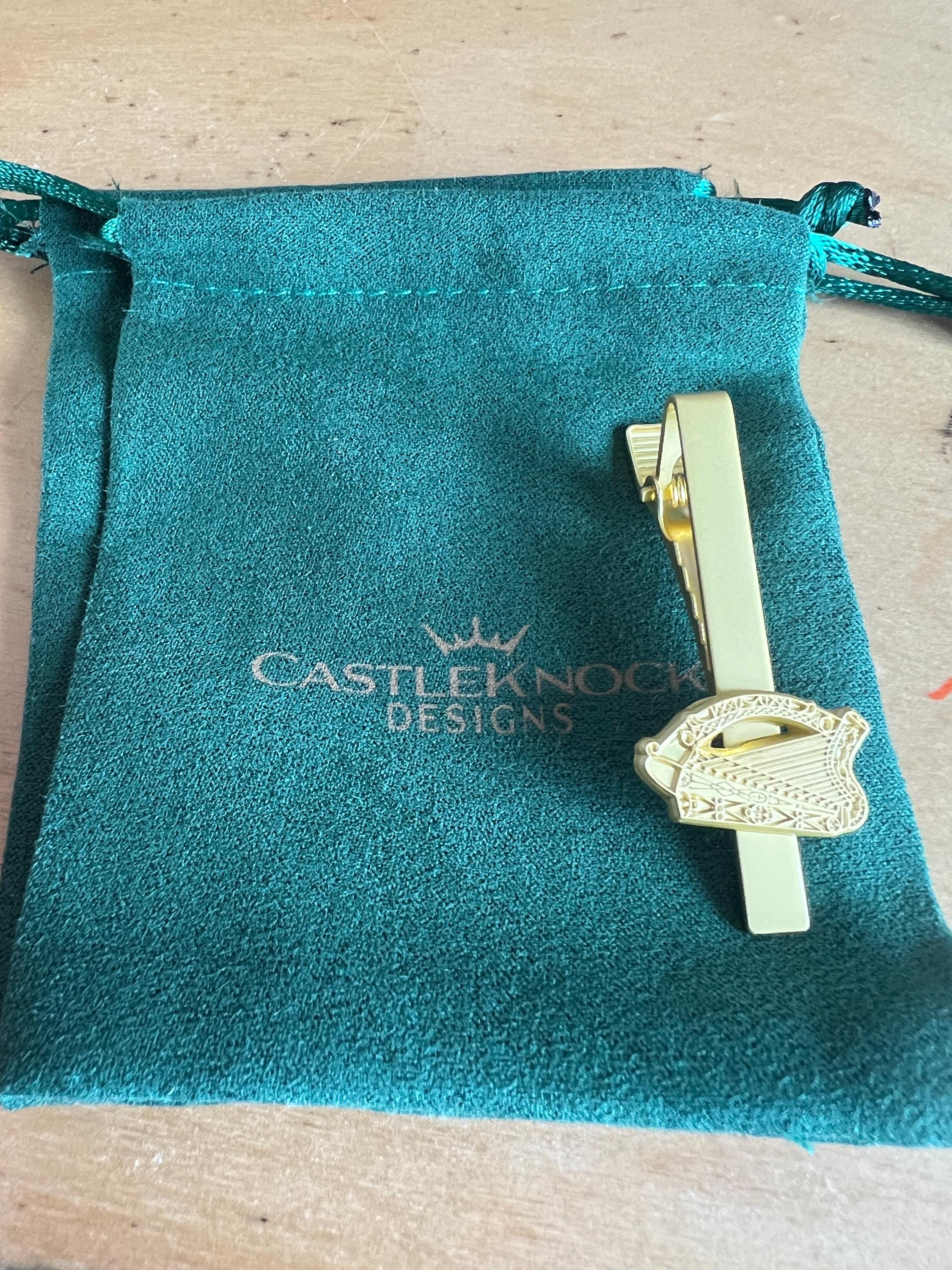 Irish Harp Tieclip Gold Elegant Accessory for Every Occasion Handcrafted Irish Tieclip Unique Irish Gift Ideal for Formal Events