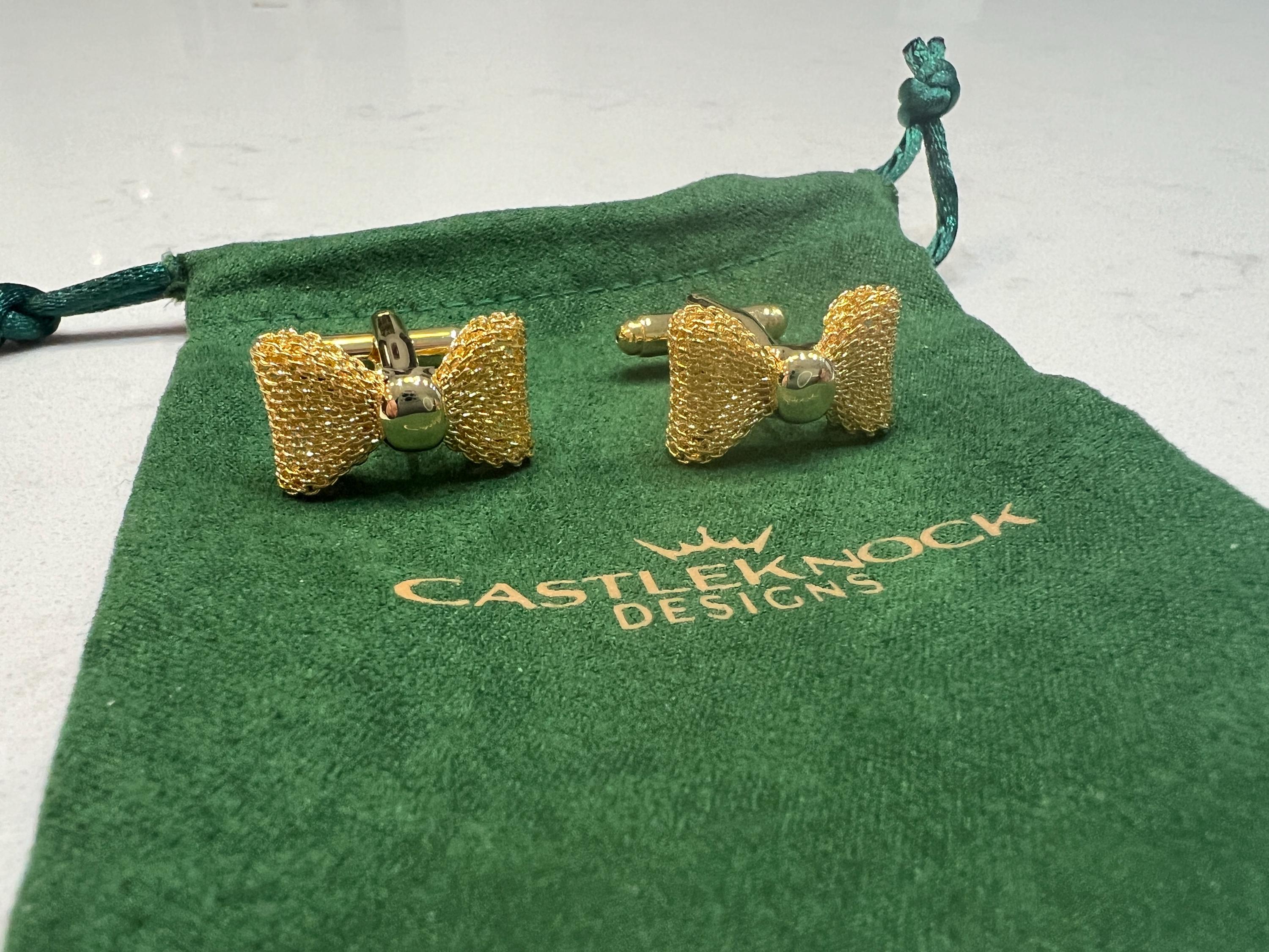 Gold Bow Tie Cufflinks elegant and timeless accessories for formal wear the perfect gift for grooms weddings black-tie events and occasions.