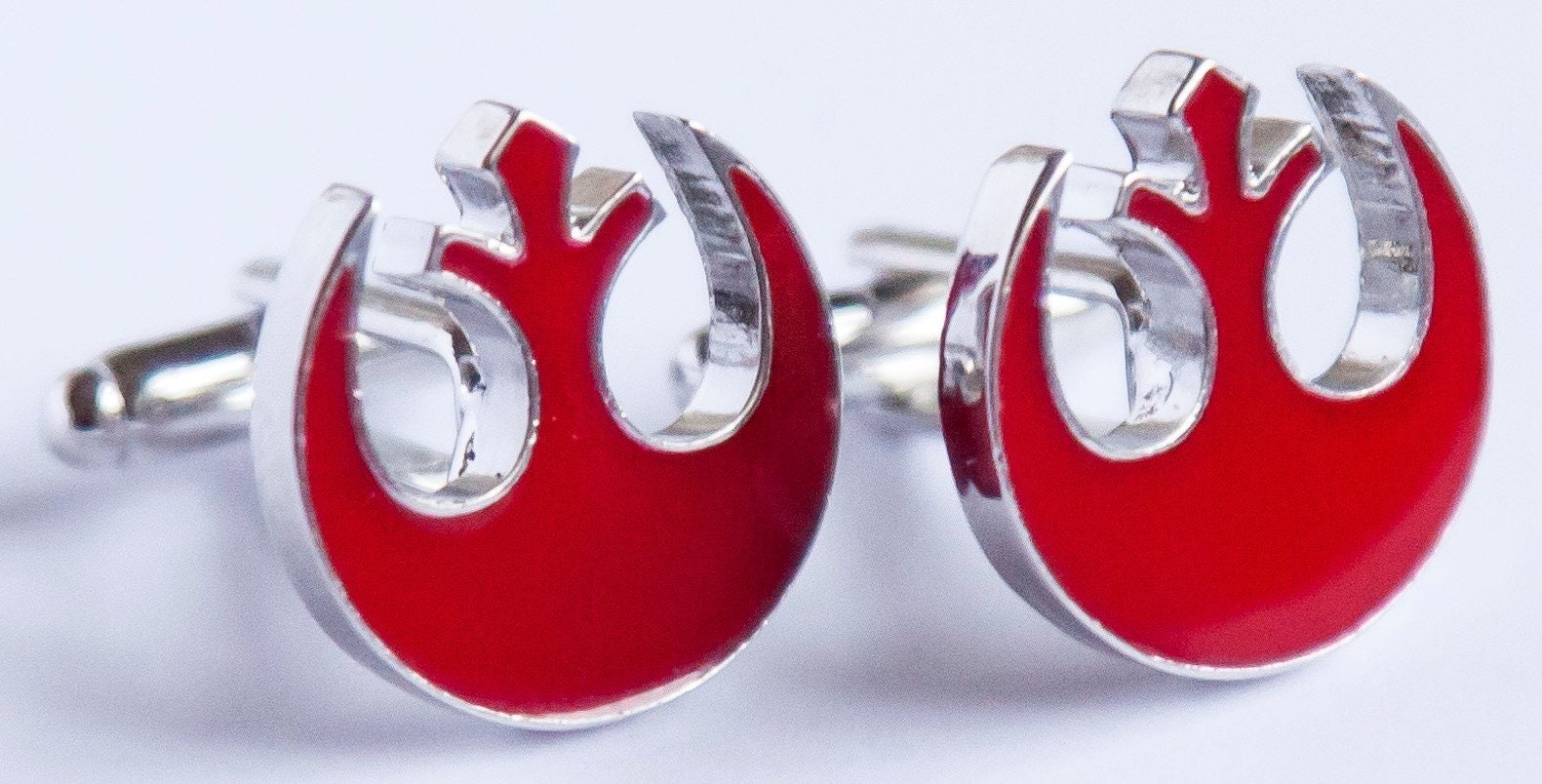Rebel Alliance Cufflinks Red Star Wars Accessory Sci-Fi Fan Jewelry Rebel Symbol Cufflinks Unique Gift for Star Wars Fans Stylish Suit Decor