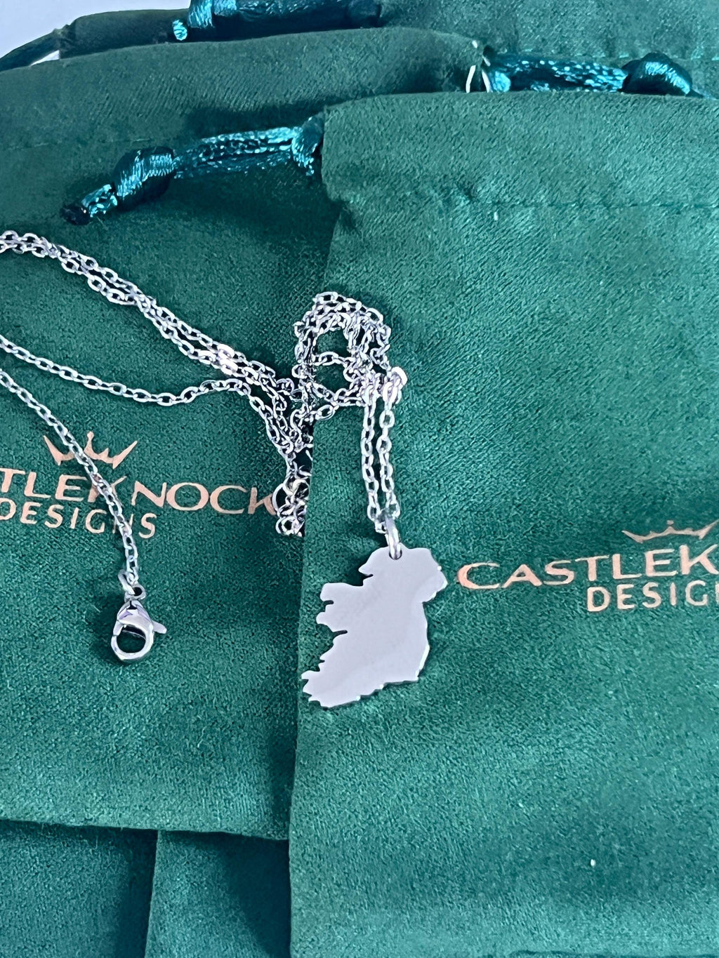 Map of Ireland Silver Necklace Handmade Irish Jewelery Celtic Gift for Her Irish Pendant Necklace Ireland Lover Gift Unique Irish Keepsake