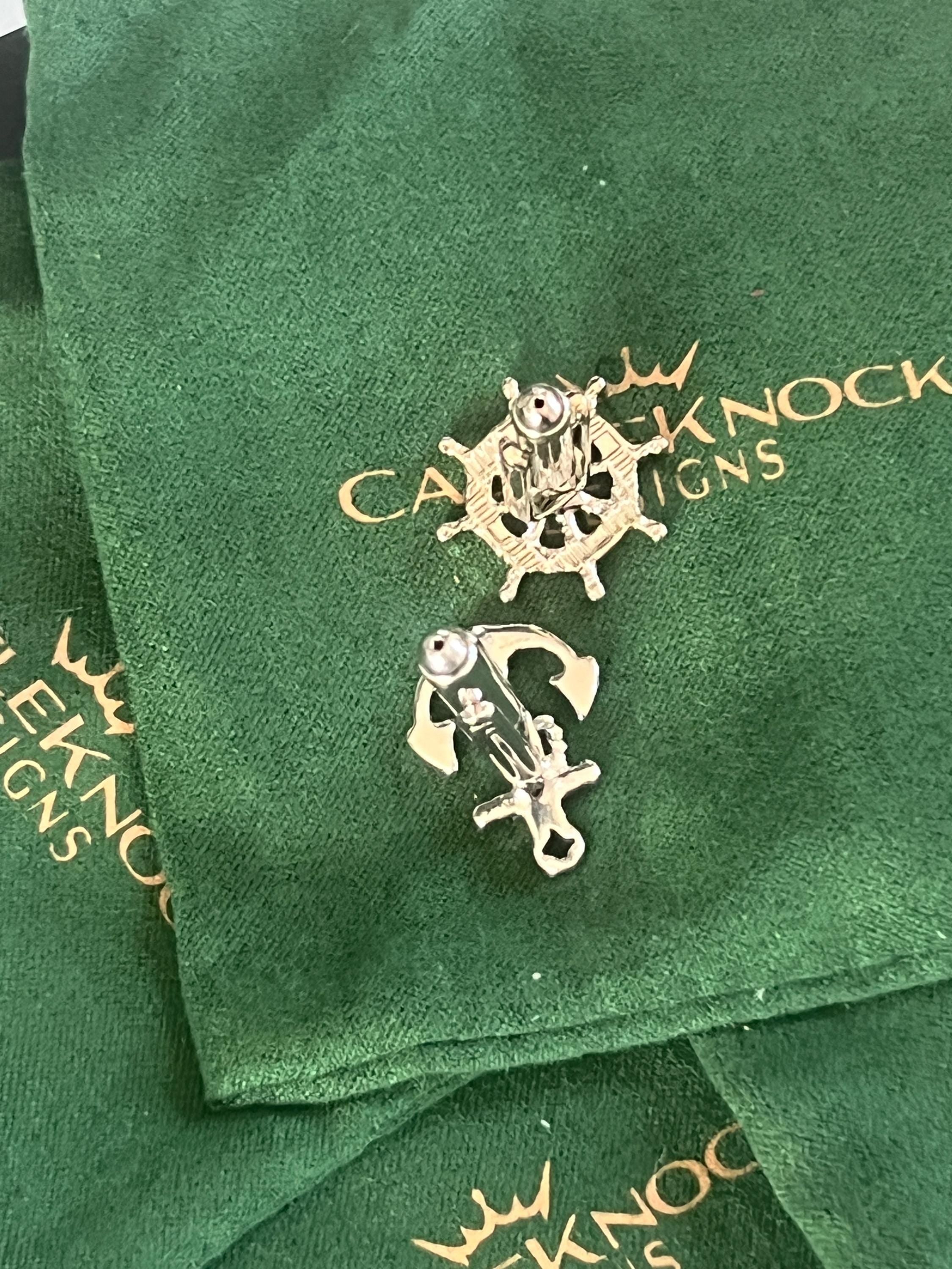 Ship Wheel Anchor Cufflinks Men Nautical-Themed Accessories Perfect Gift for Sailors Maritime Enthusiasts Ideal for Weddings Events