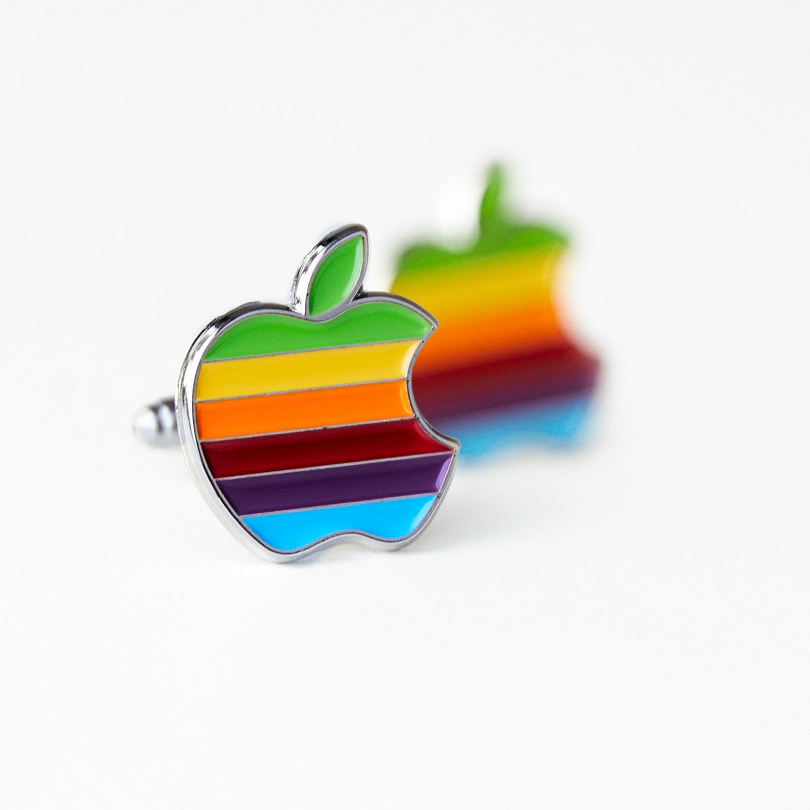 Vintage Apple Macintosh Cuffs Tieclip Pin Set Tech Classic Computer-Themed Jewelry Unique Gift for Apple Fans Geeky Men's Cufflinks