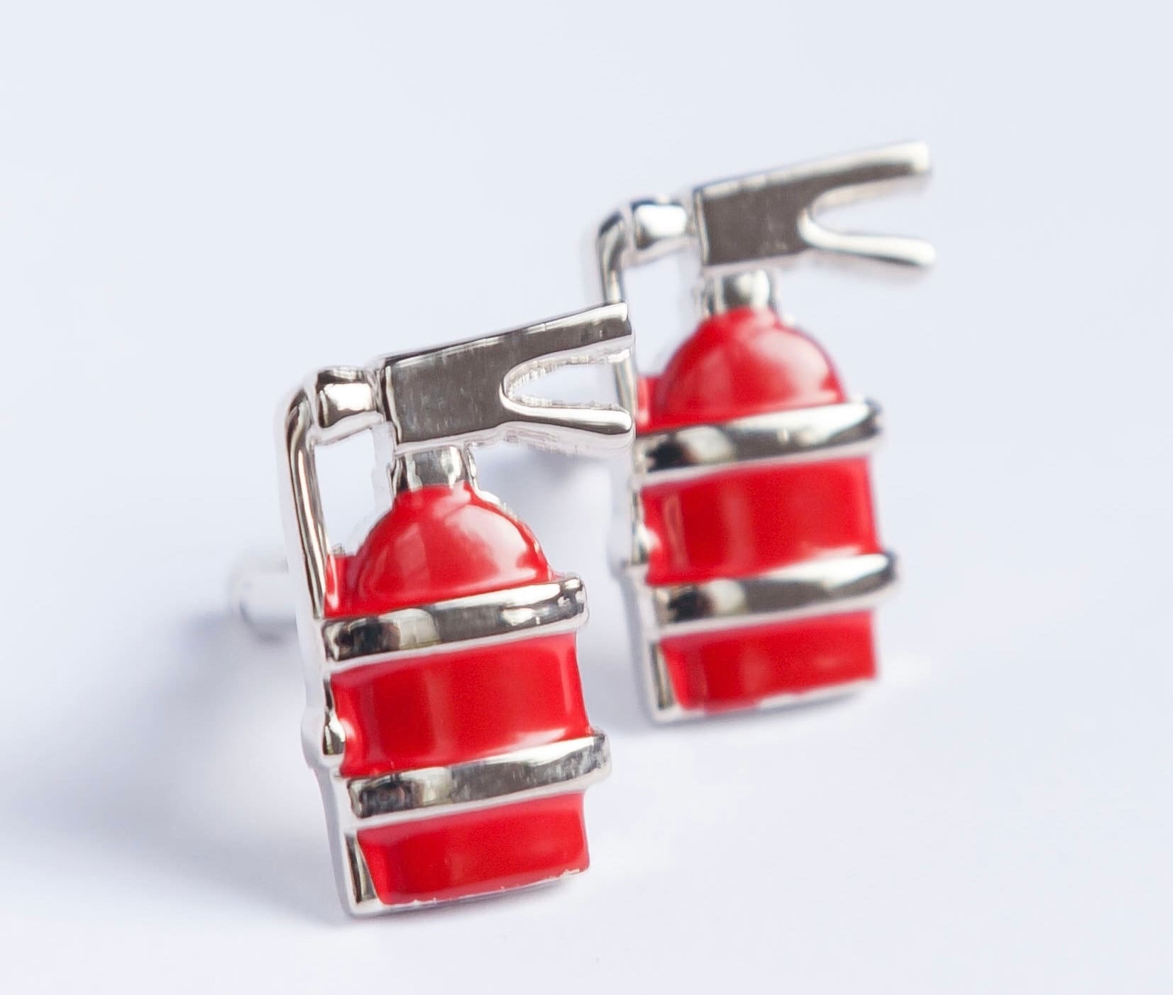 Fireman Fire Extinguisher Cufflinks Unique Gift for Firefighters Red & Silver Men's Accessories Perfect Firefighter Gift Novelty Cufflinks