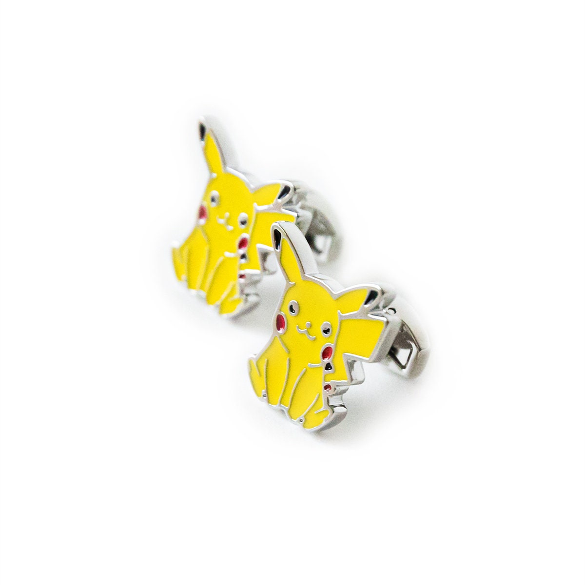 Pokemon Pikachu Cufflinks Handcrafted Geeky Accessories Unique Gift for Gamers Fun Wedding Jewelry Perfect for Pokemon Fans and Collectors