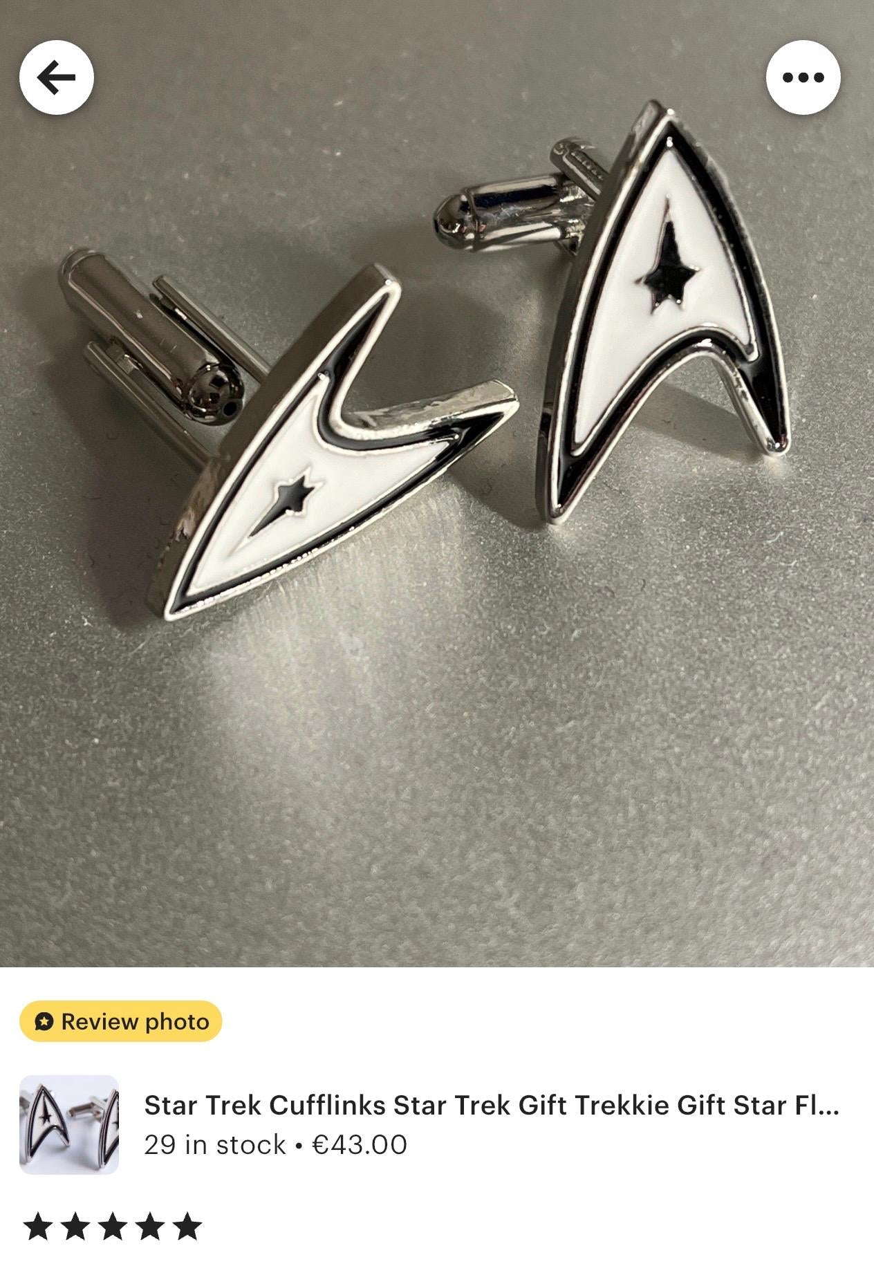 Star Trek Cufflinks & Tie Clip Star Trek Gift Trekkie Gift Star Fleet Symbol Star Fleet Cufflinks Gift for Nerdy Boyfriend Gift Star Trek