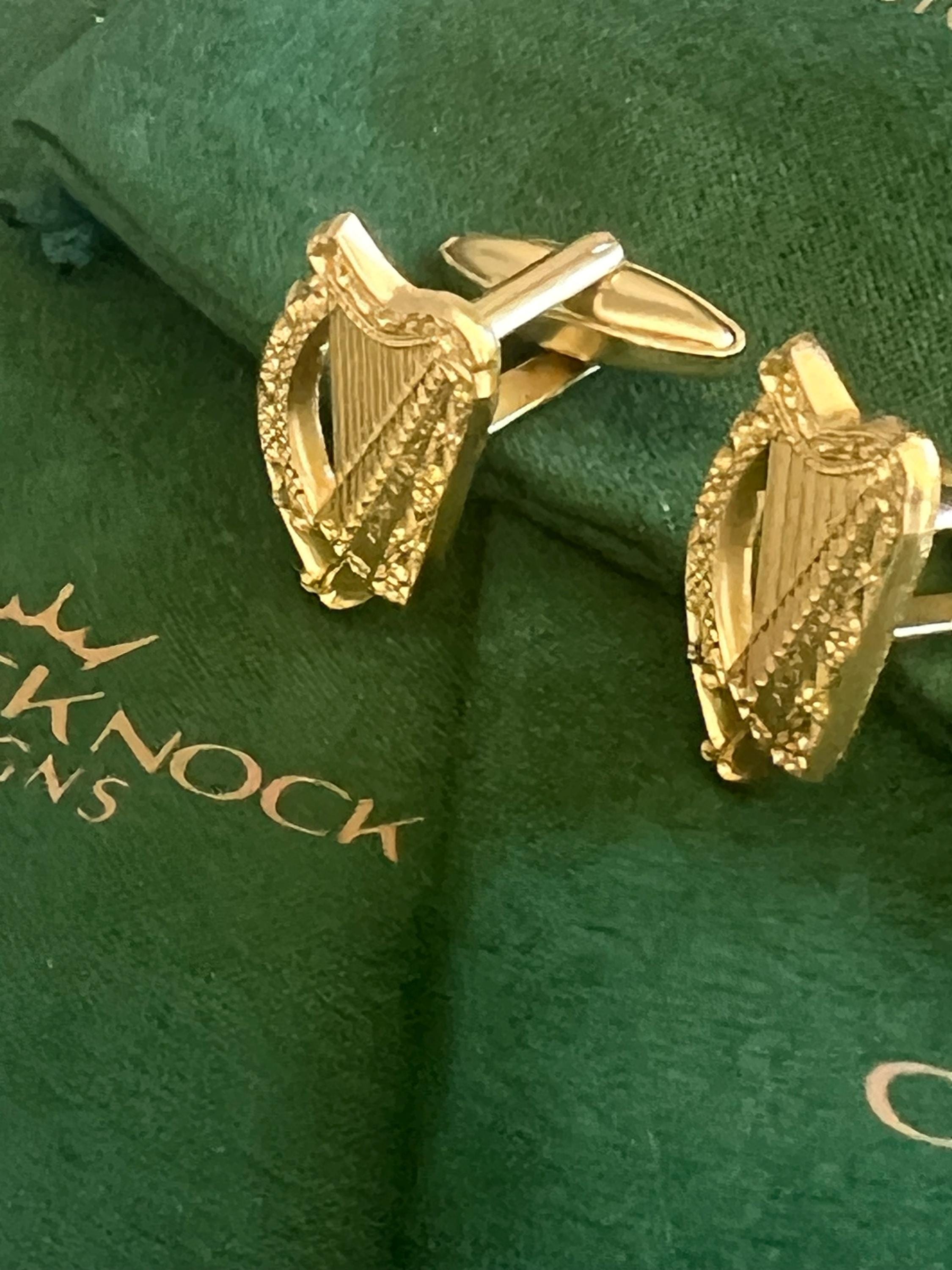 Elegant Irish Harp Cufflinks Exquisite Celtic Design Perfect for Weddings Irish Heritage Gifts and Formal Events Timeless Sophistication