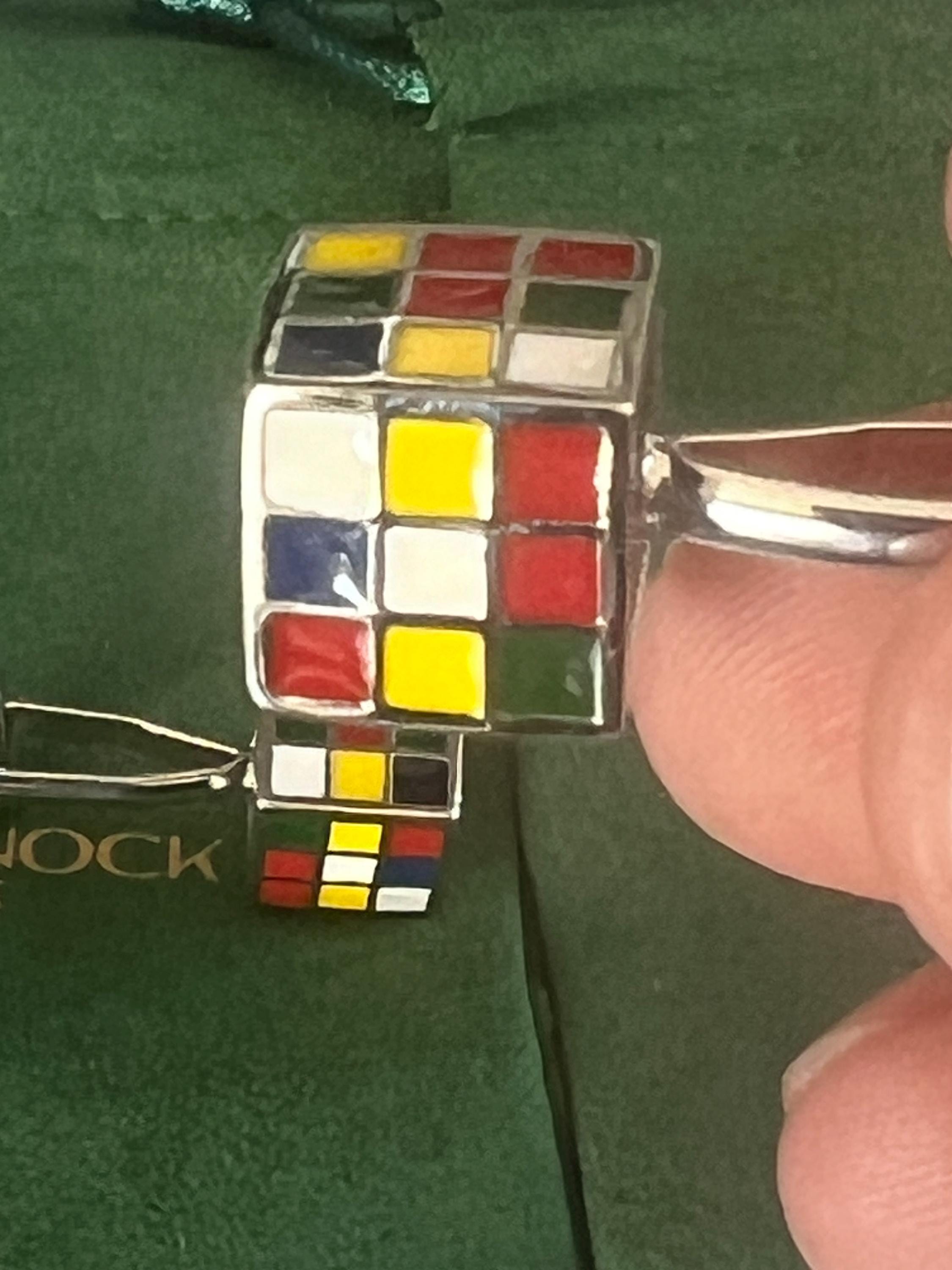 Rubiks Cube Cufflinks Puzzle Inspired Men's Jewelry Unique Gift for Him Geeky Accessories Colorful Rubiks Cube Cufflinks for Puzzle Lovers