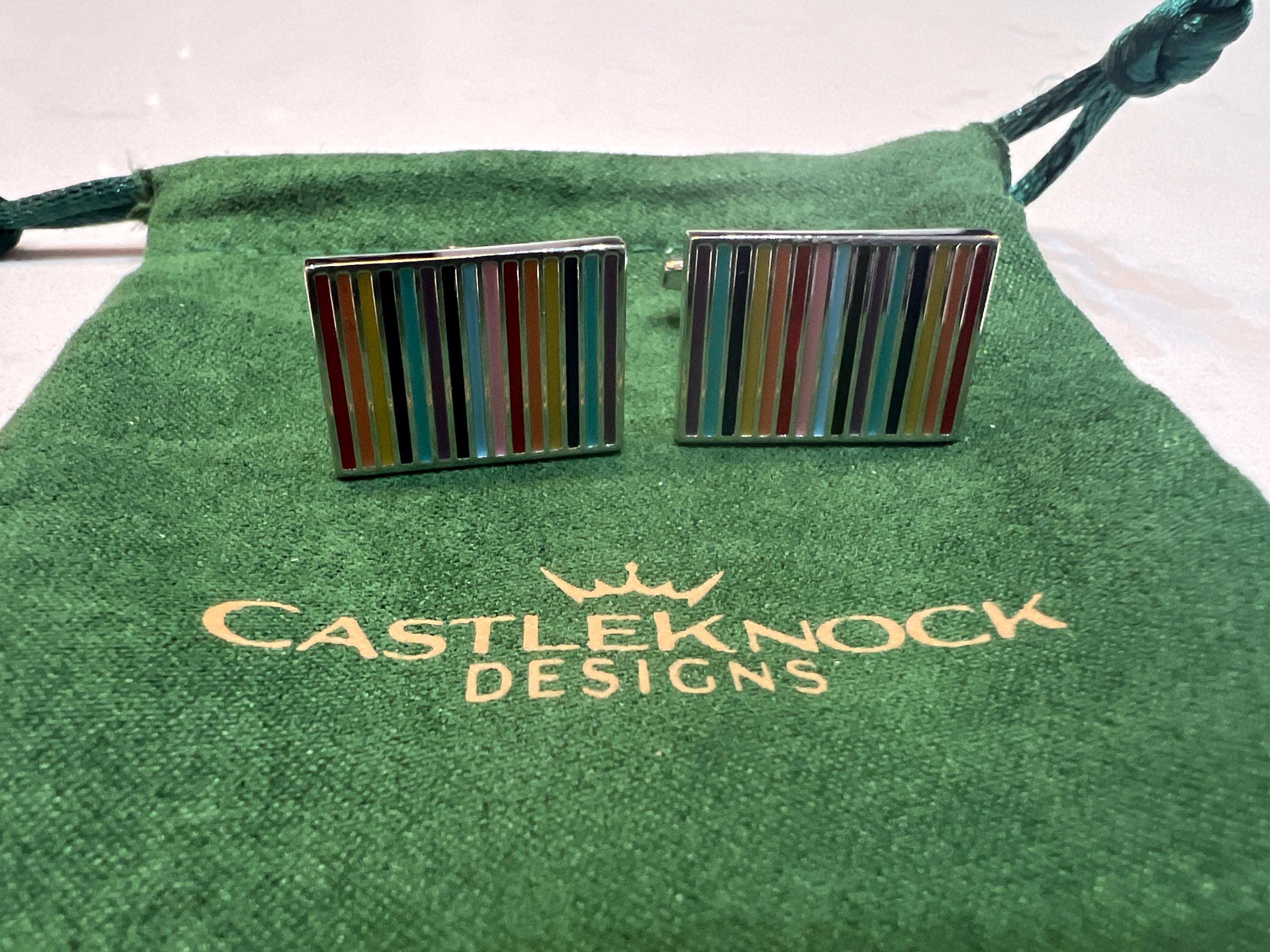 Modern Rainbow Cufflinks Bold Square Design Colorful Men's Jewelry LGBTQ Pride Gift Unique Wedding Accessory Groom or Groomsmen Idea