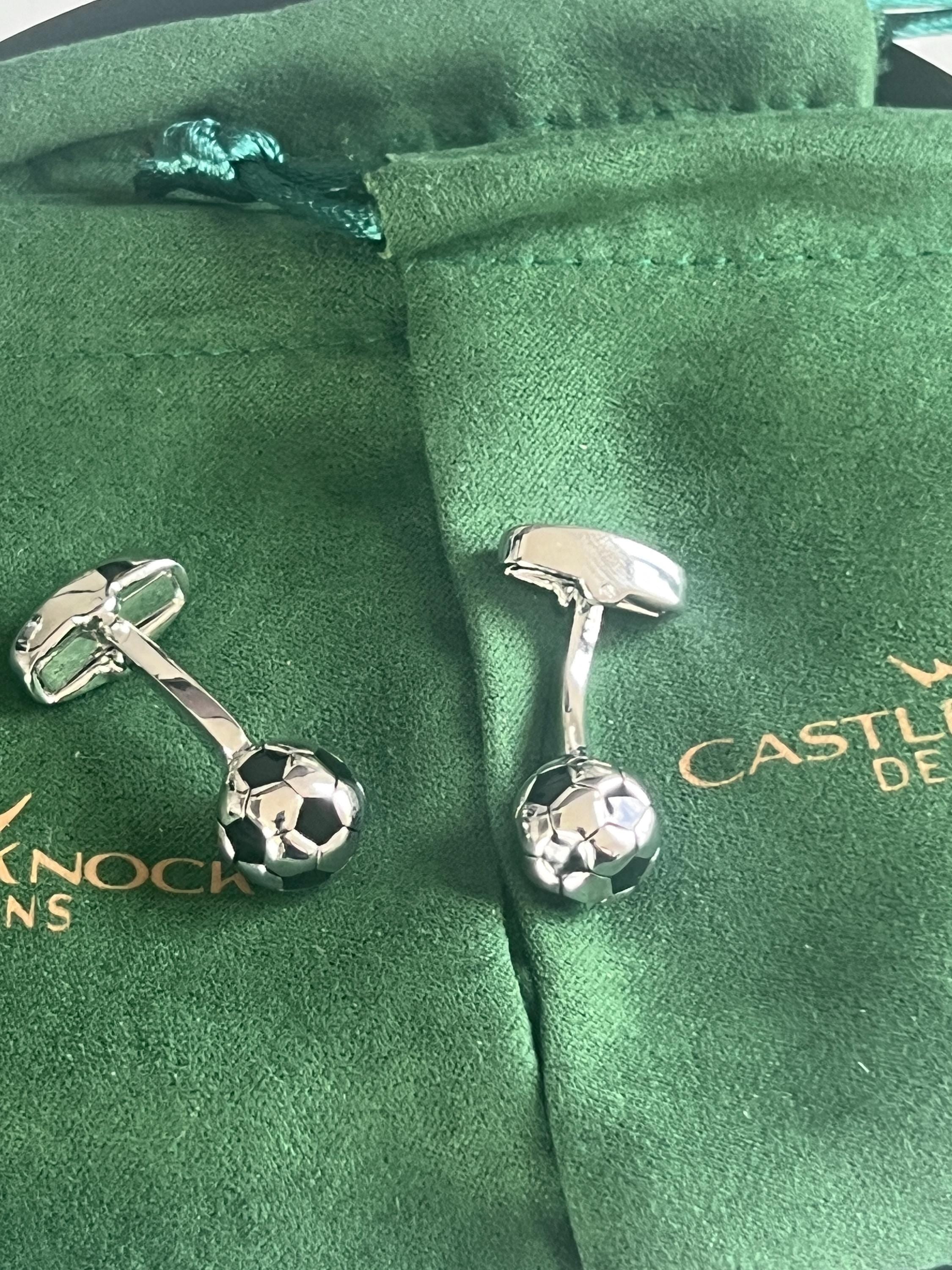 Football Cufflinks Silver and Black Sports Inspired Men's Jewelry Soccer Accessories Unique Gift for Him Football Fan Cufflinks
