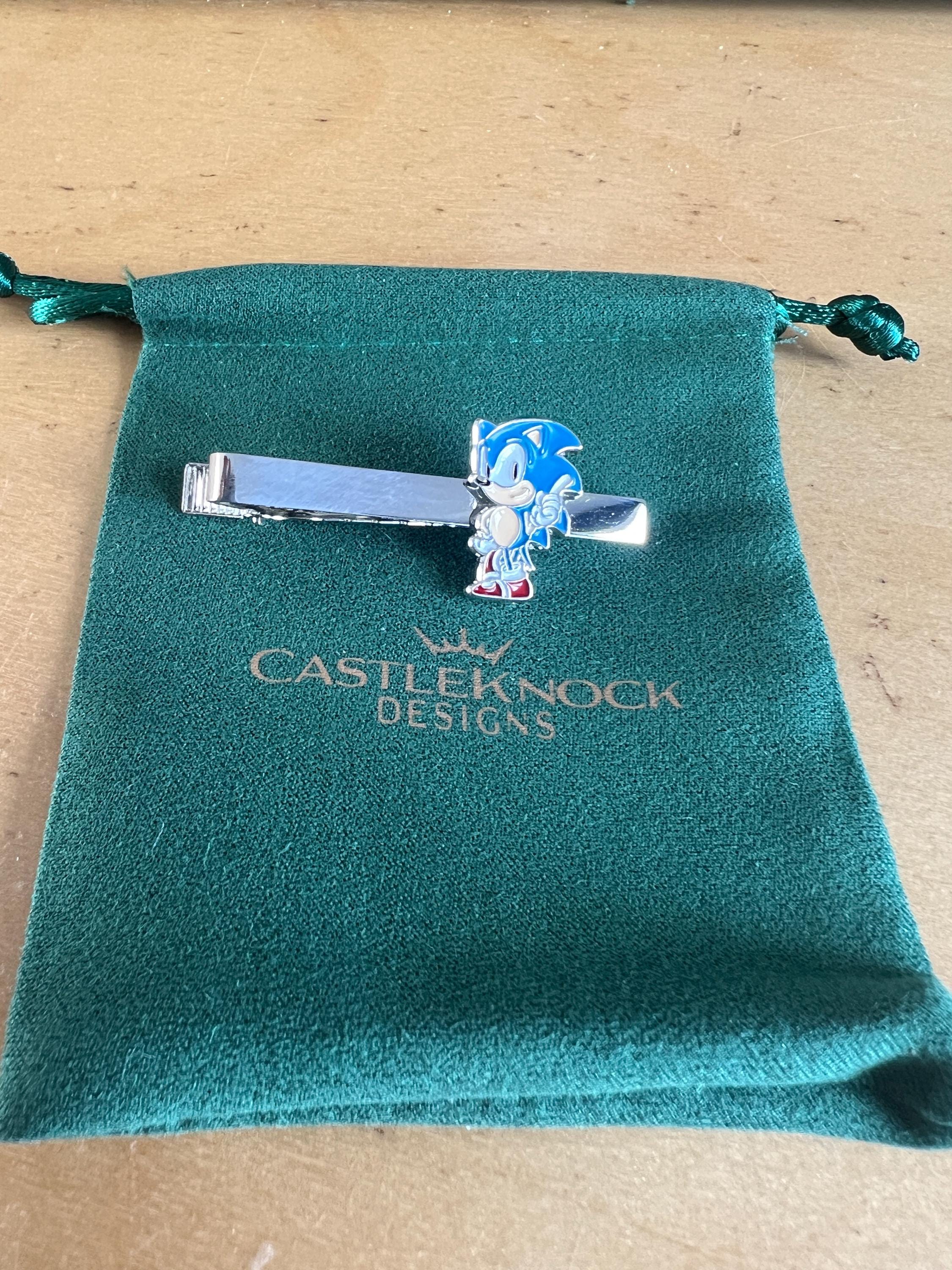 Sonic The Hedgehog Tieclip Retro Gaming Accessory Handcrafted Geeky Gift for Fans Unique Video Game Jewelry Perfect for Sonic Lovers