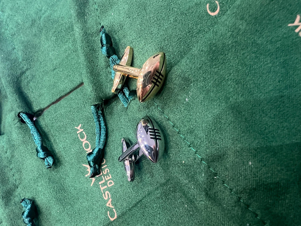 American Football Silver Gold Cufflinks stylish accessories for sports lovers perfect gift for player coach fan wedding and special occasion