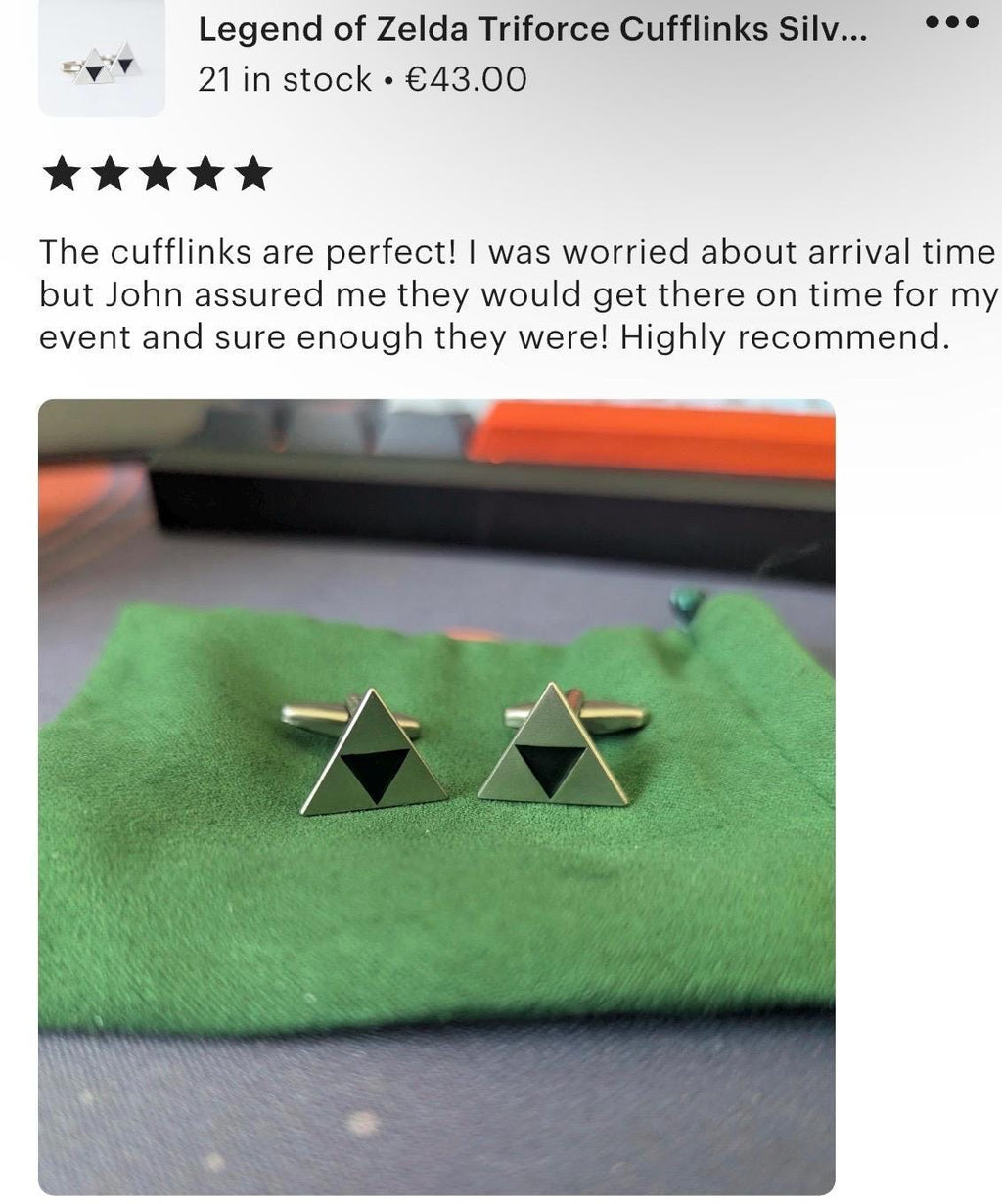 Legend of Zelda Triforce Cufflinks Silver Plated Stylish Accessory for Fans Ideal Gift Gamers and Collectors Perfect for Special Occasions